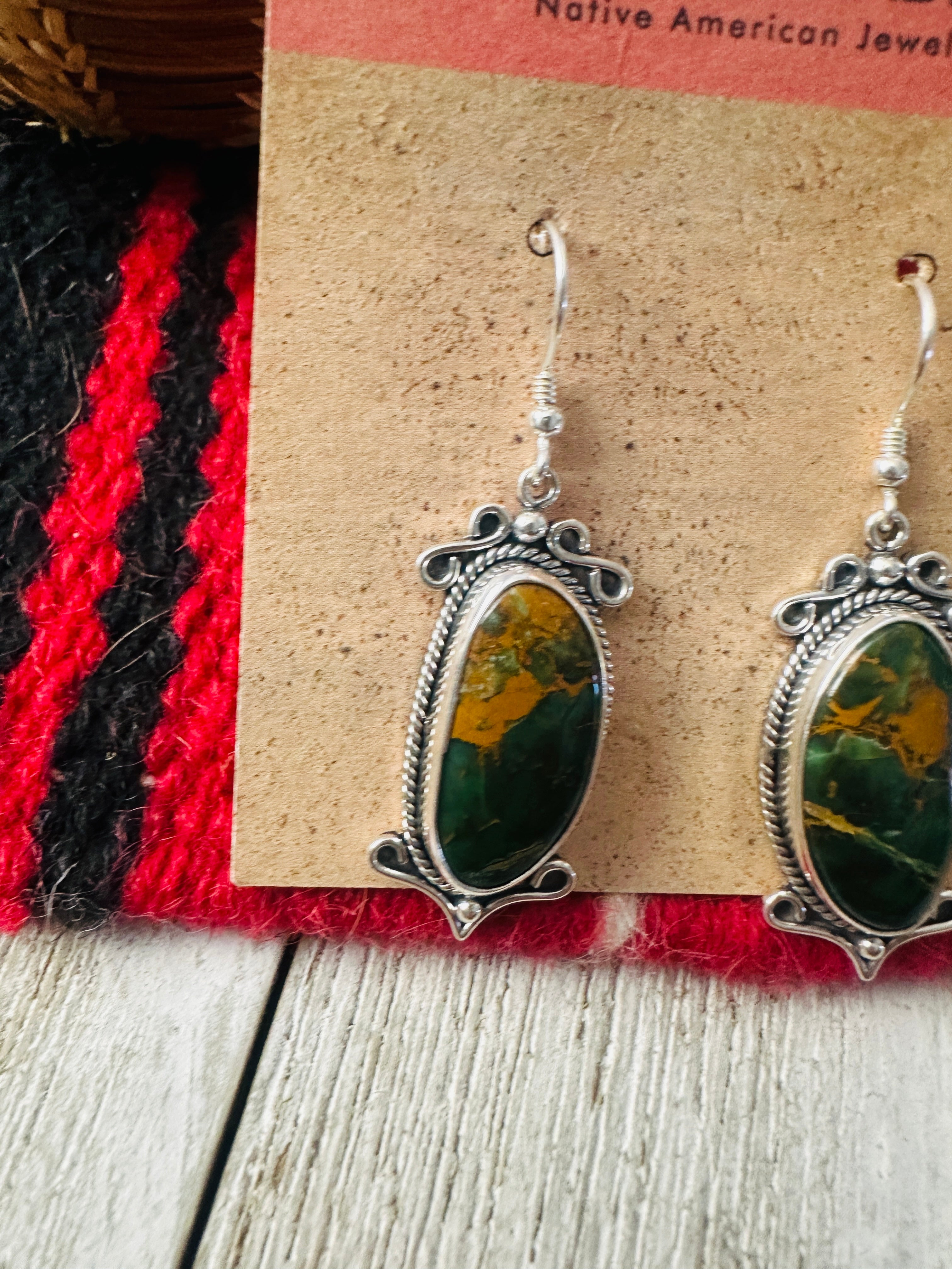 Handcrafted Sonoran Jasper & Sterling Silver Dangle Earrings