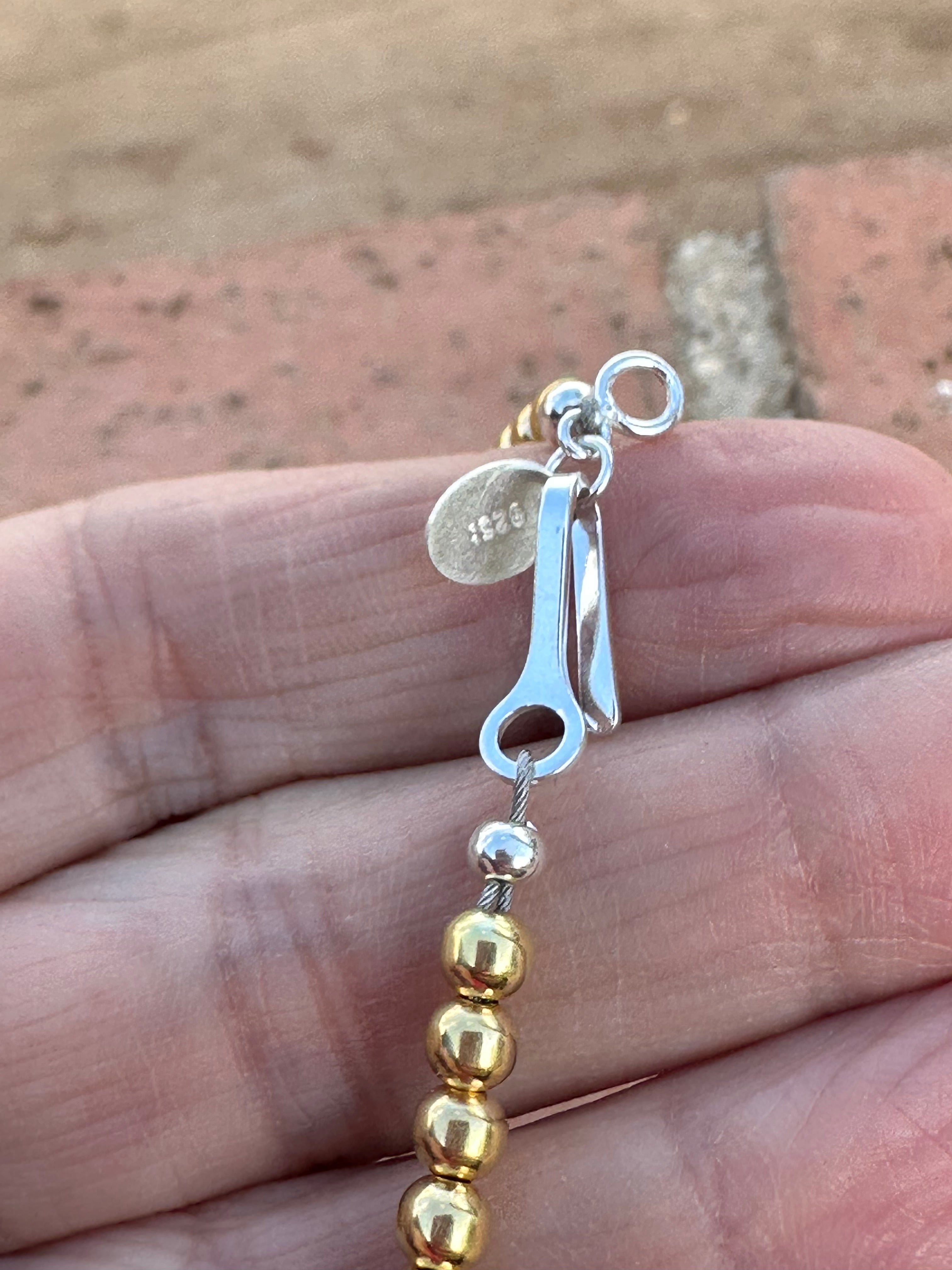 Handcrafted 14kt Gold Overlay & Sterling Silver Beaded 4mm Necklace