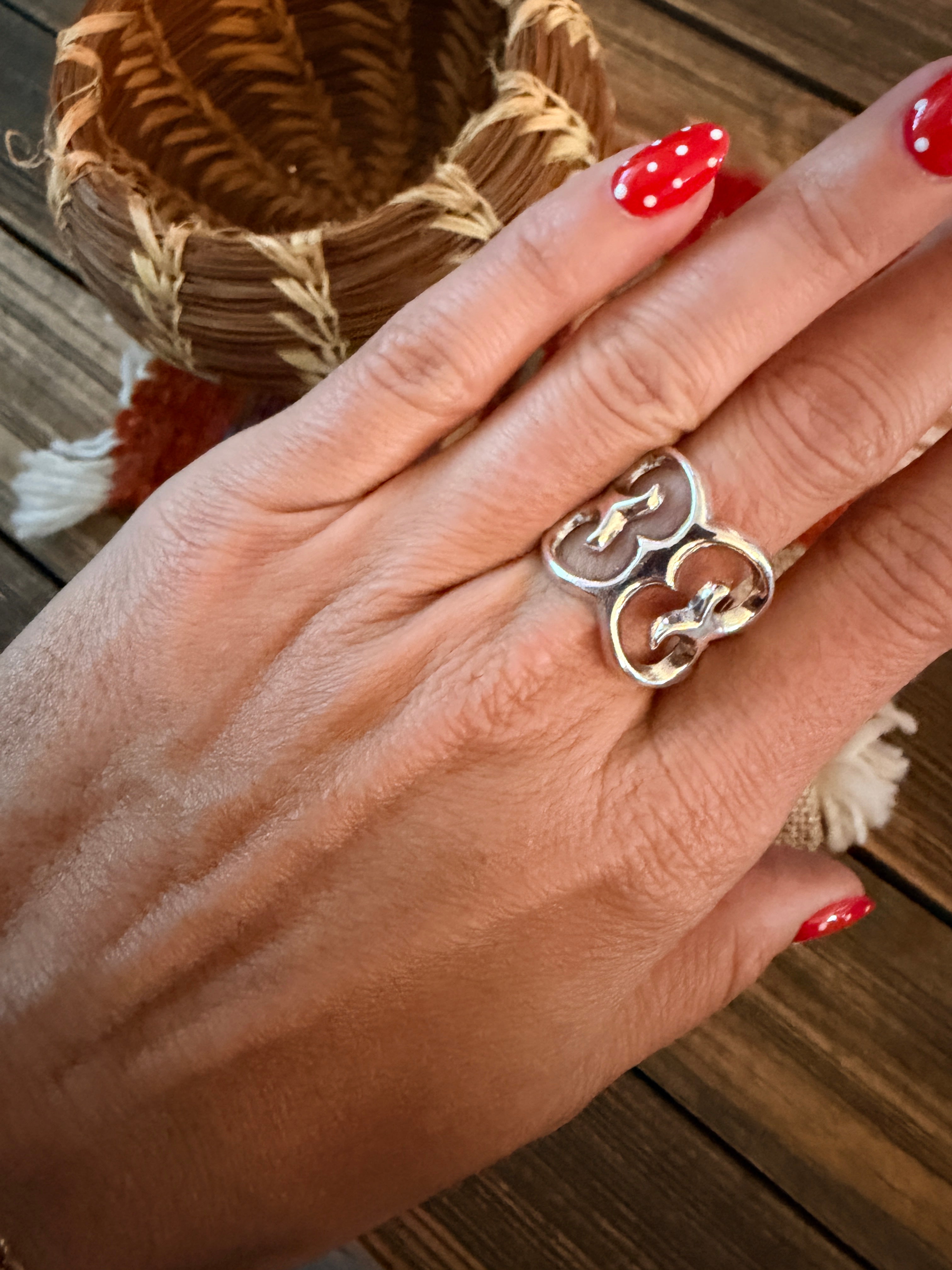 Handcrafted Sterling Silver Band Ring Size 8 by Francis L. Begay