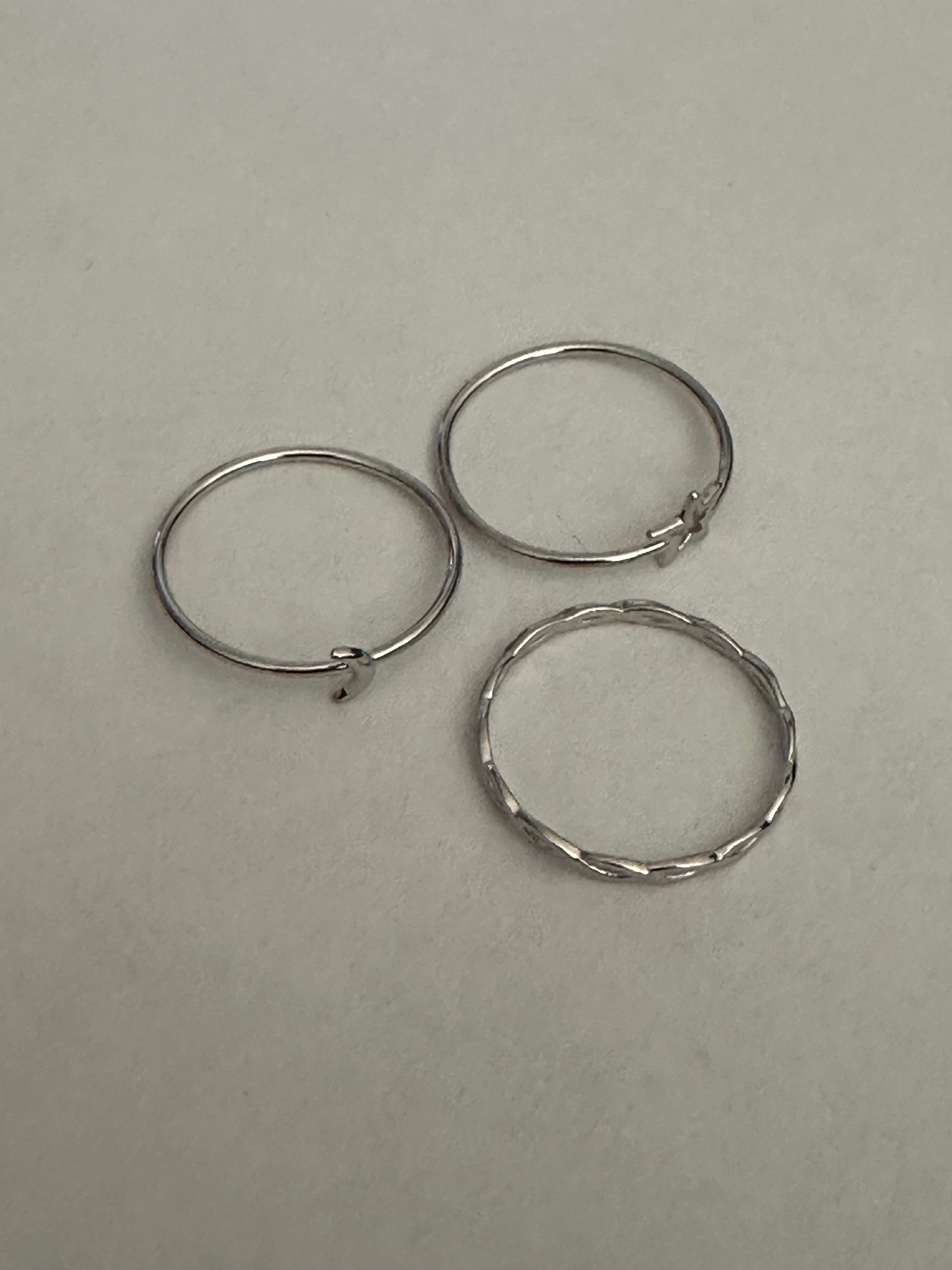 Sterling Silver Celestial Stacking Ring Set of 3
