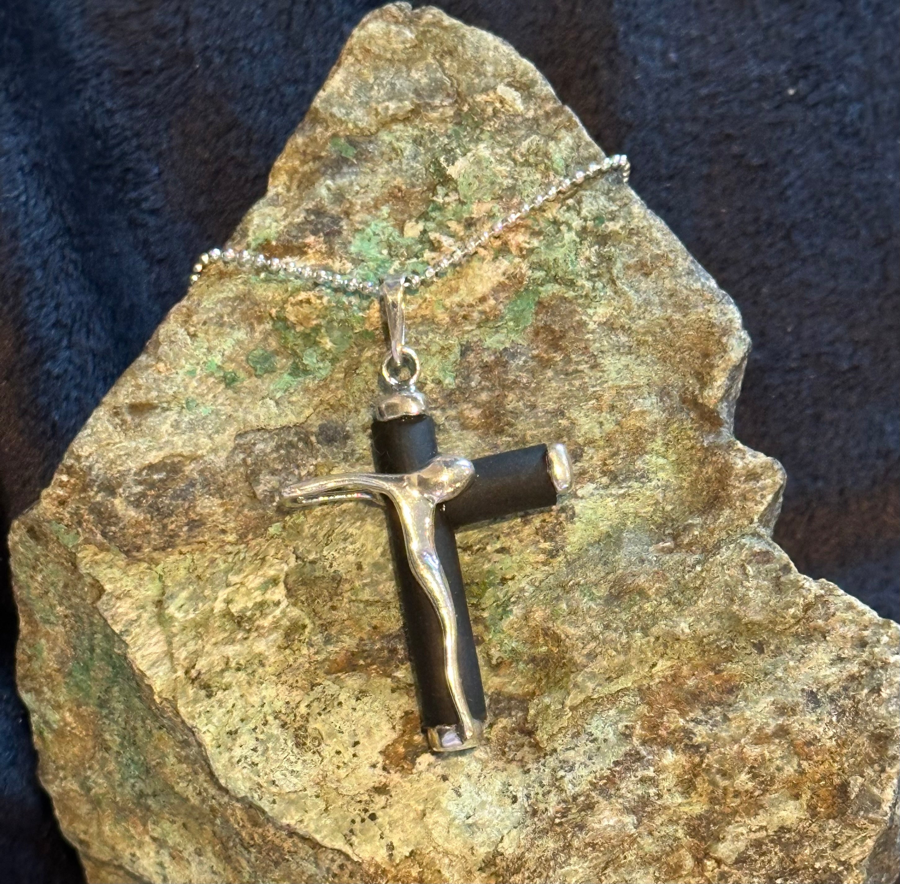 Crucifix Cross Pendant Sterling Silver Necklace