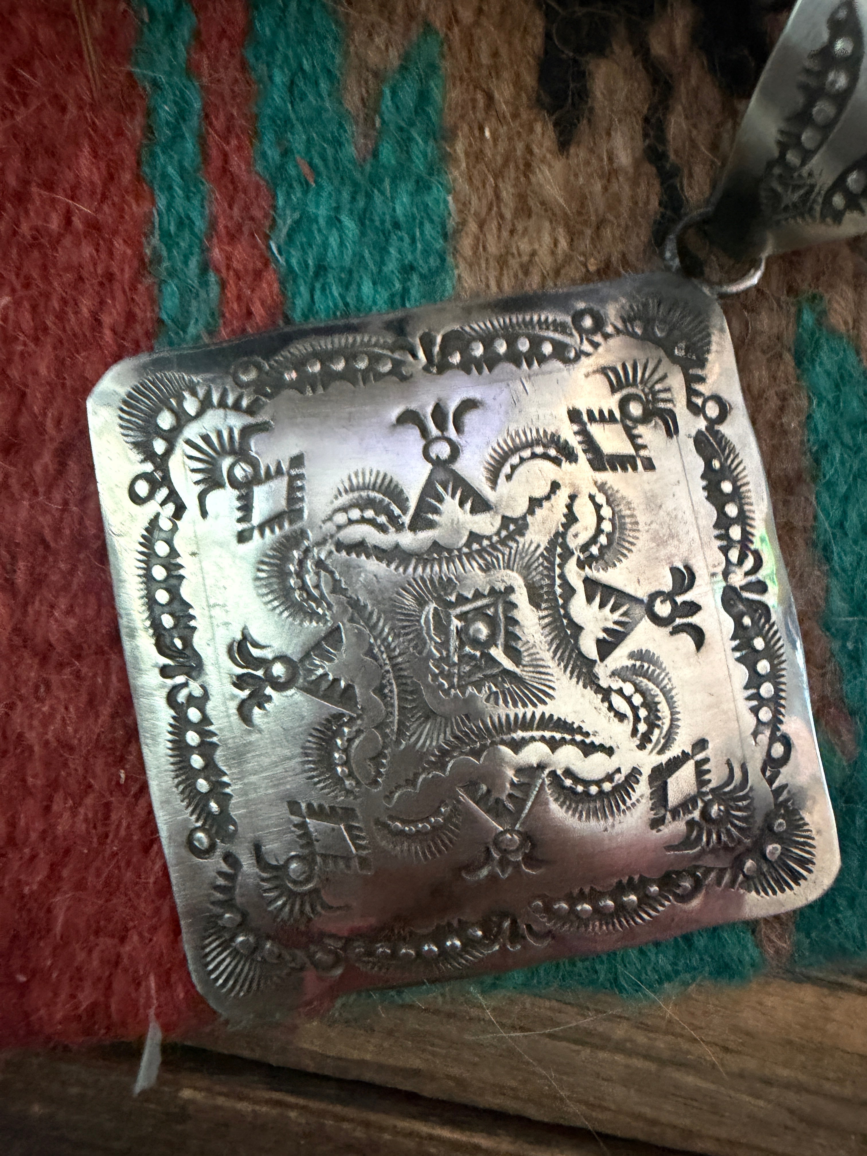 Handcrafted Sterling Silver Concho Pendant by Vincent Platero