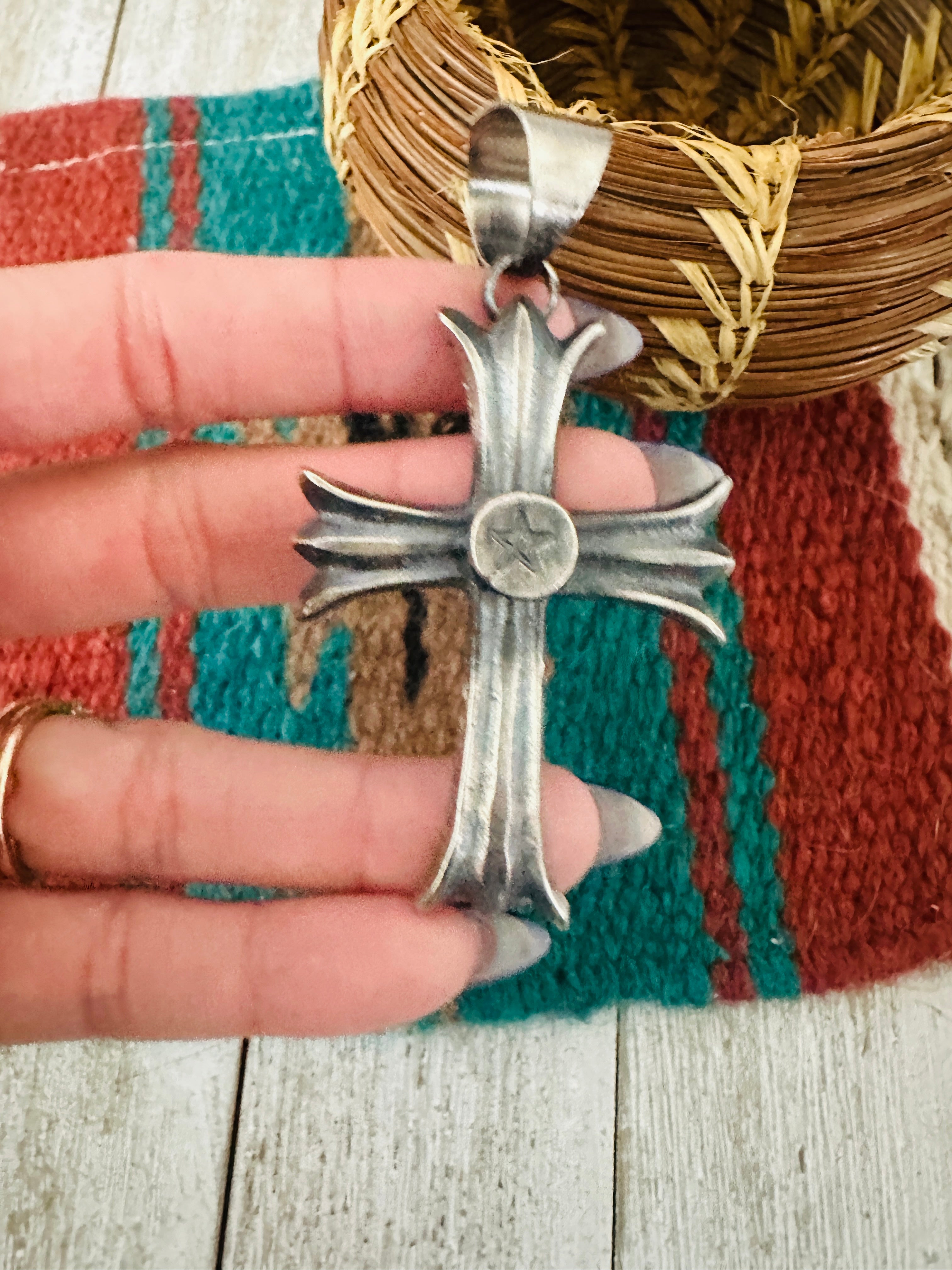 Handcrafted Sterling Silver Star Cross Pendant by Chimney Butte