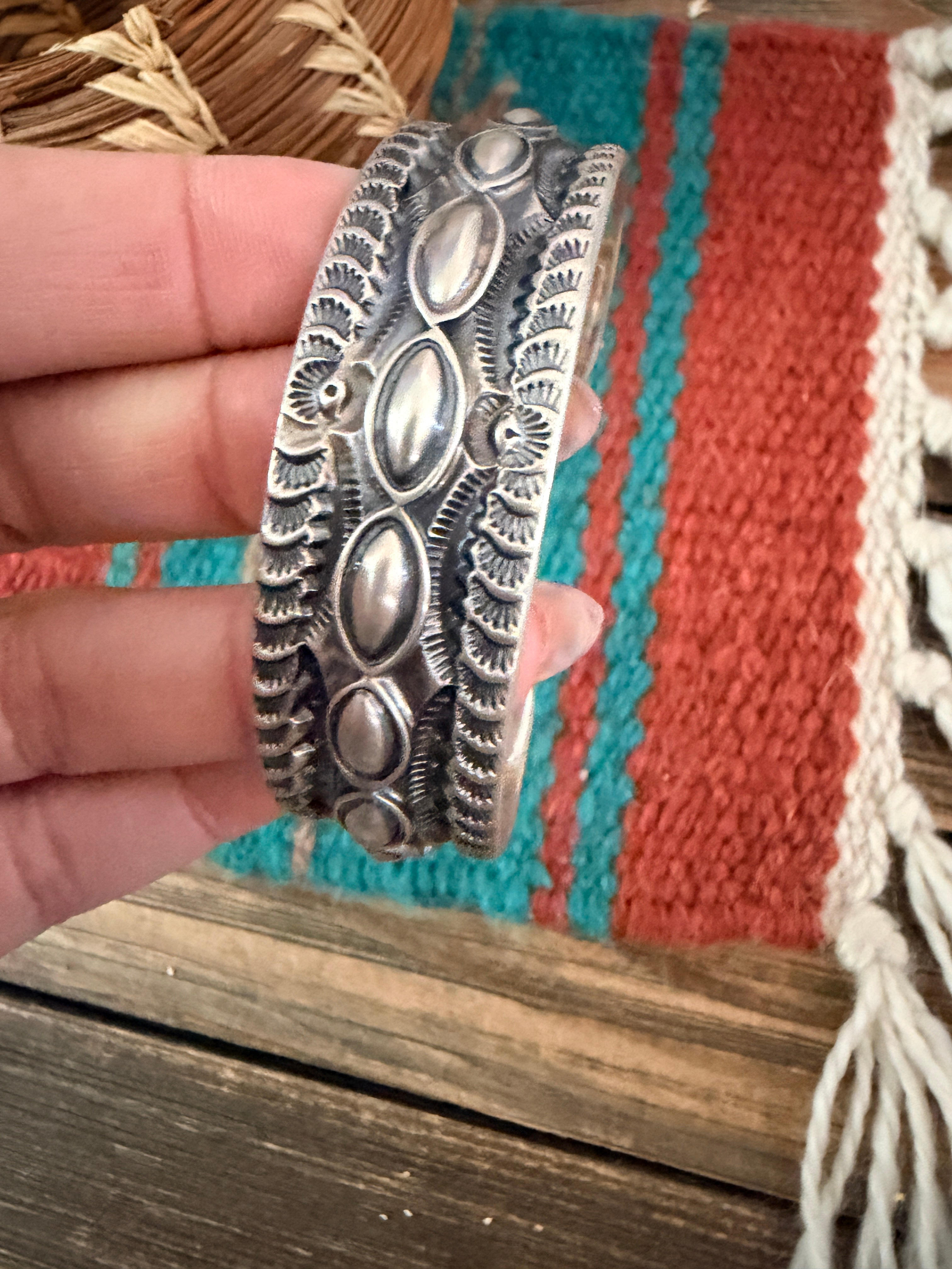 Handcrafted Sterling Silver Cuff Bracelet by Roland Dixson