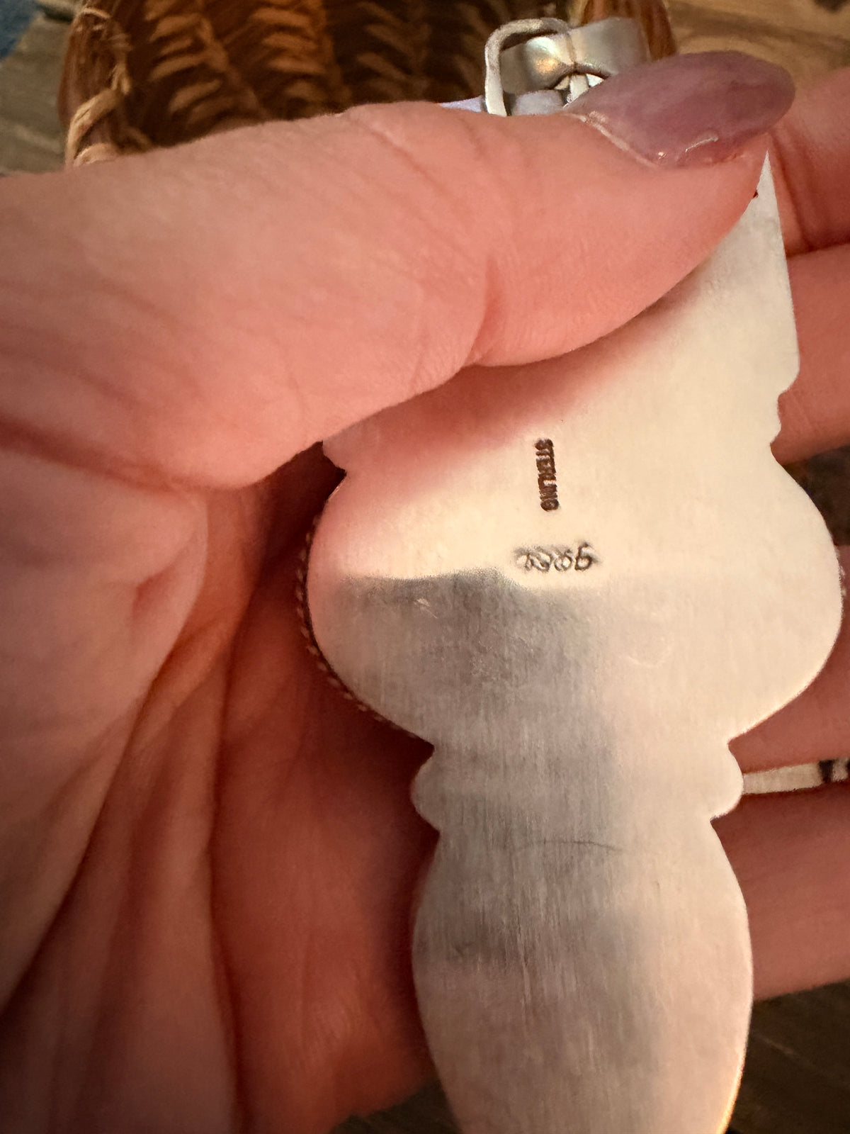 Handcrafted Sterling Silver & White Buffalo Pendant by Fred Francis