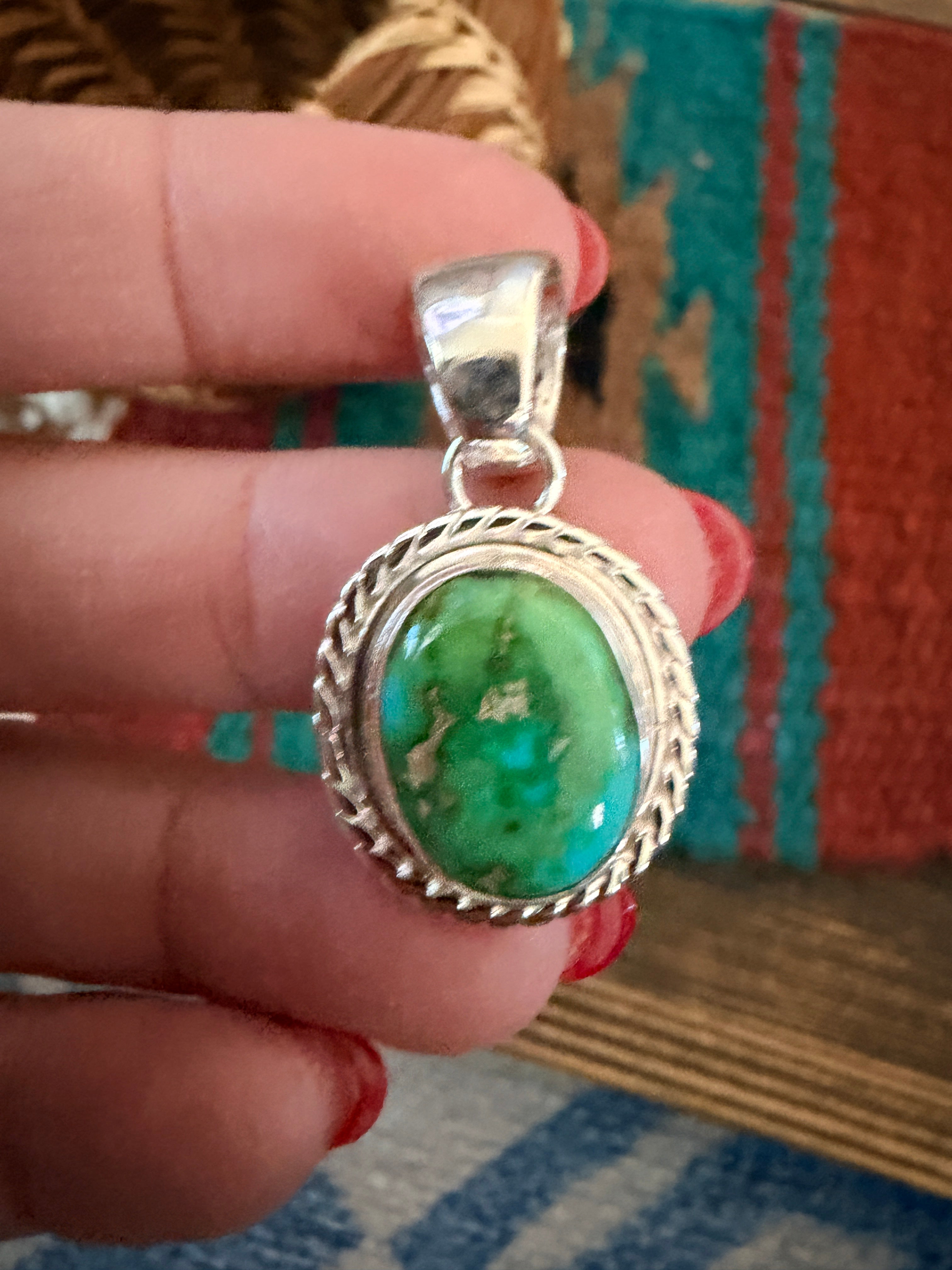 Handcrafted Sterling Silver & Sonoran Mountain Turquoise Pendant