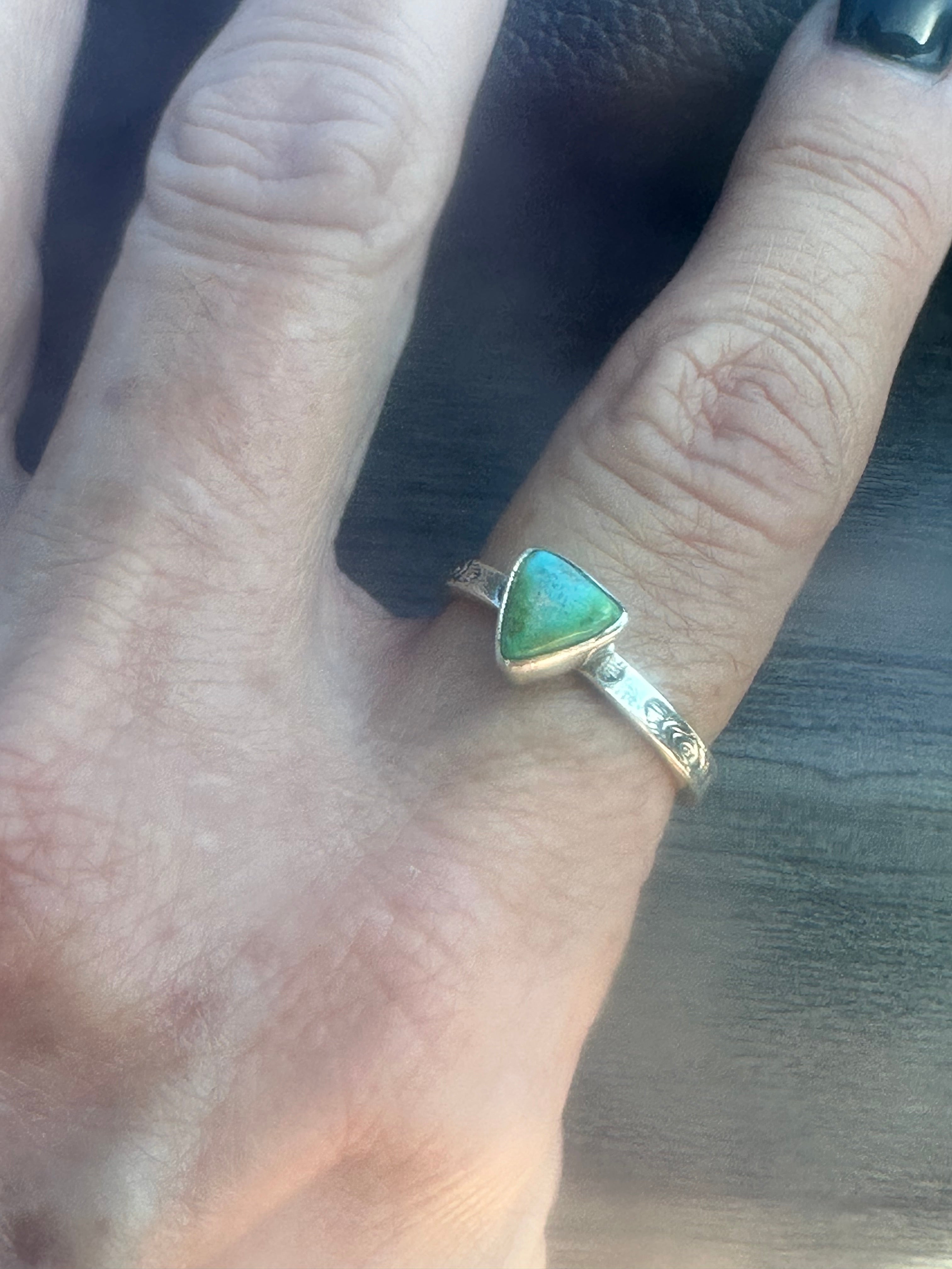 Stackable Stackers Natural Sonoran Mountain Stone Sterling Silver Adjustable Band