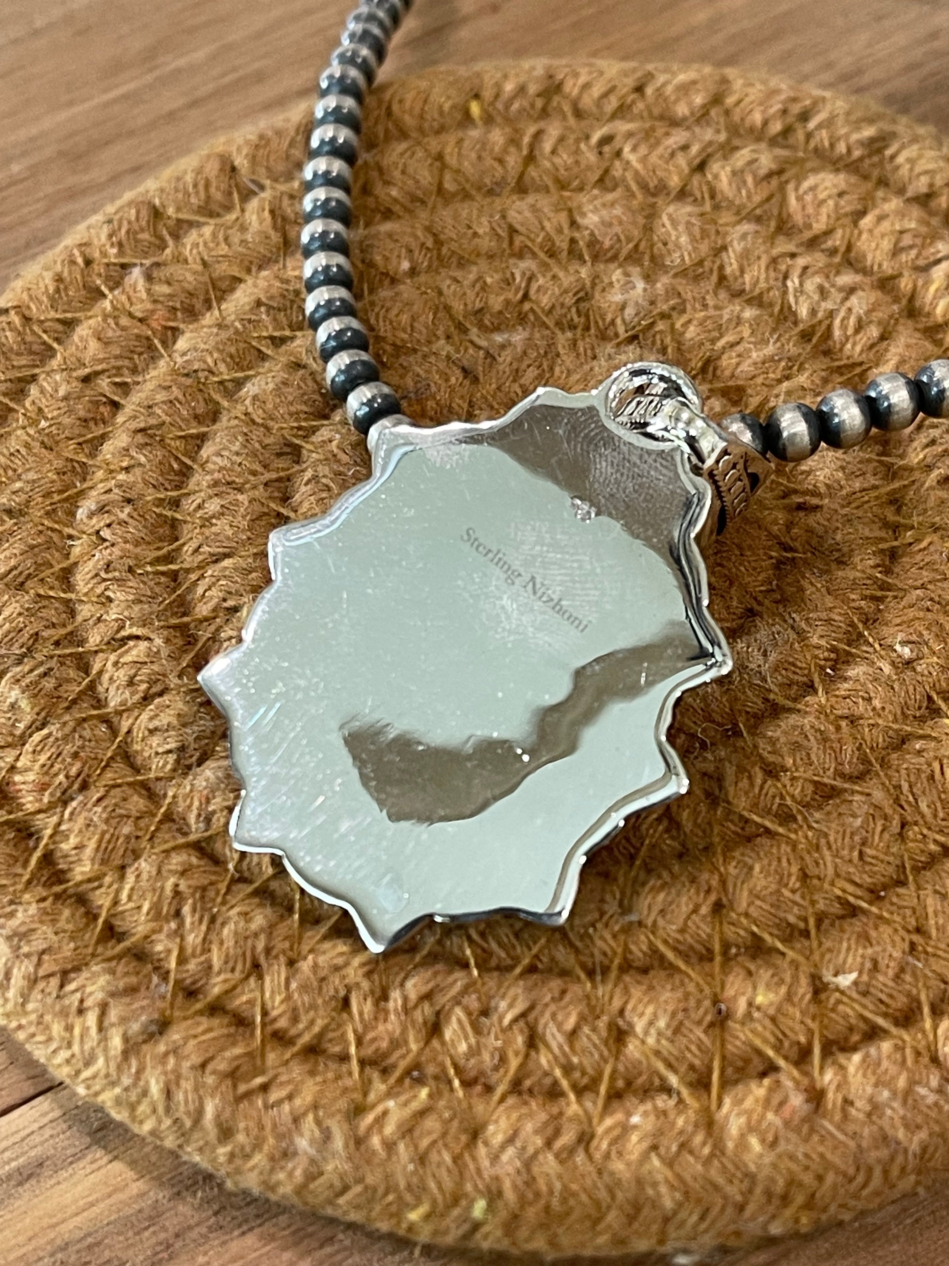 Handcrafted Sterling Silver , Golden Hills & CZ Cluster Pendant