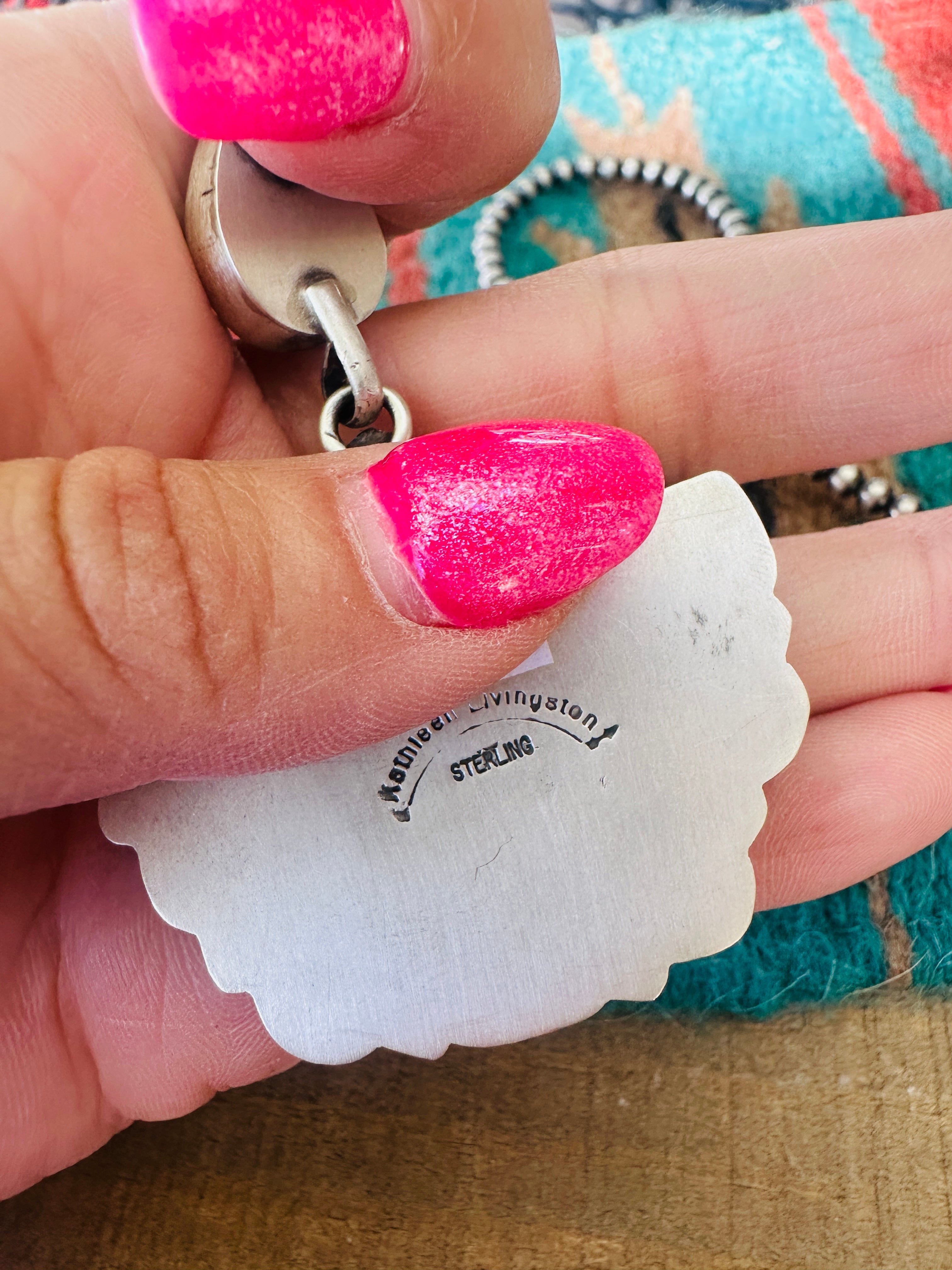 Handcrafted Sterling Silver & Turquoise Cluster Pendant by Kathleen Livingston