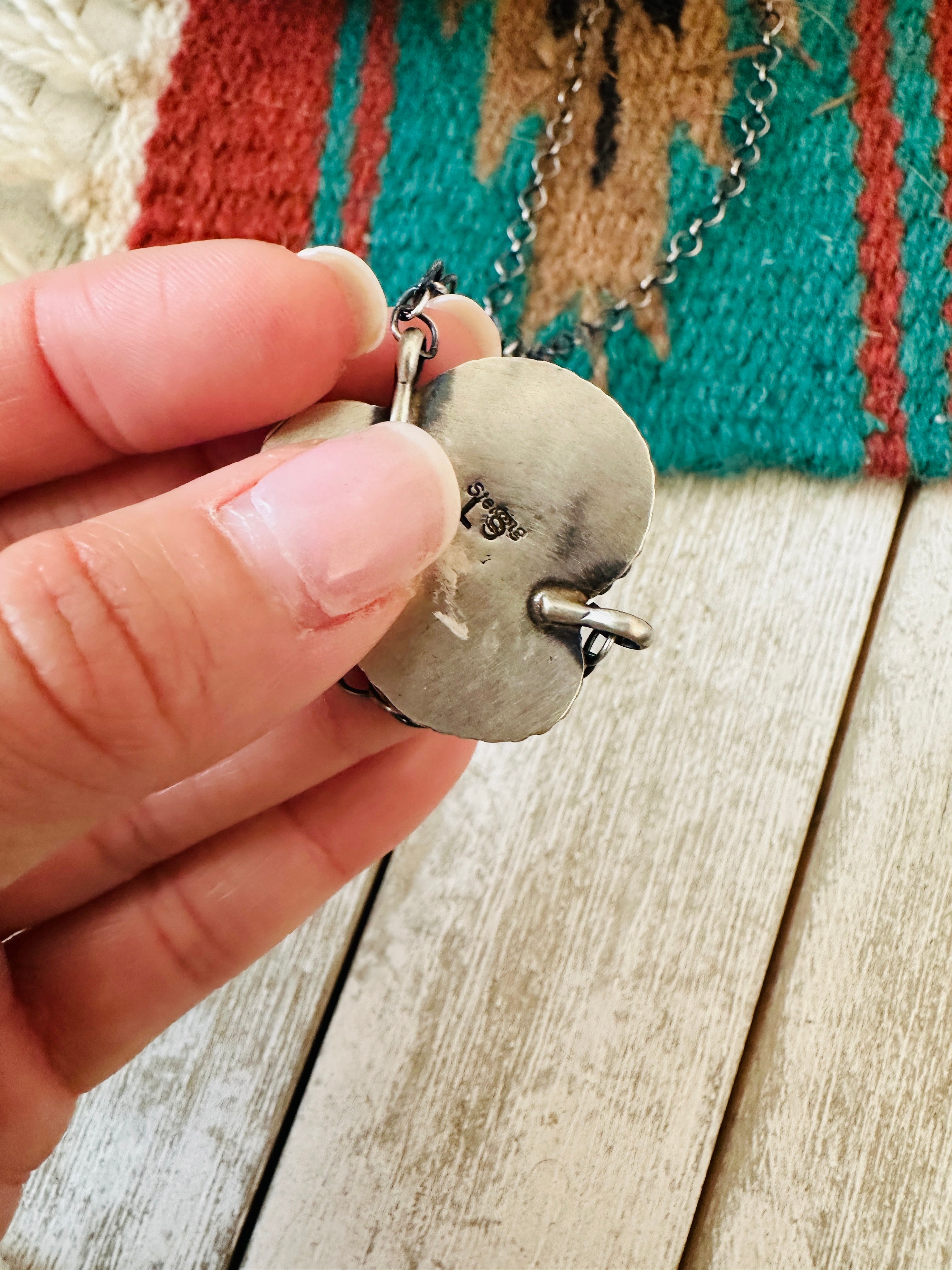 Handcrafted Sterling Silver & Golden Hills Turquoise Cluster Necklace