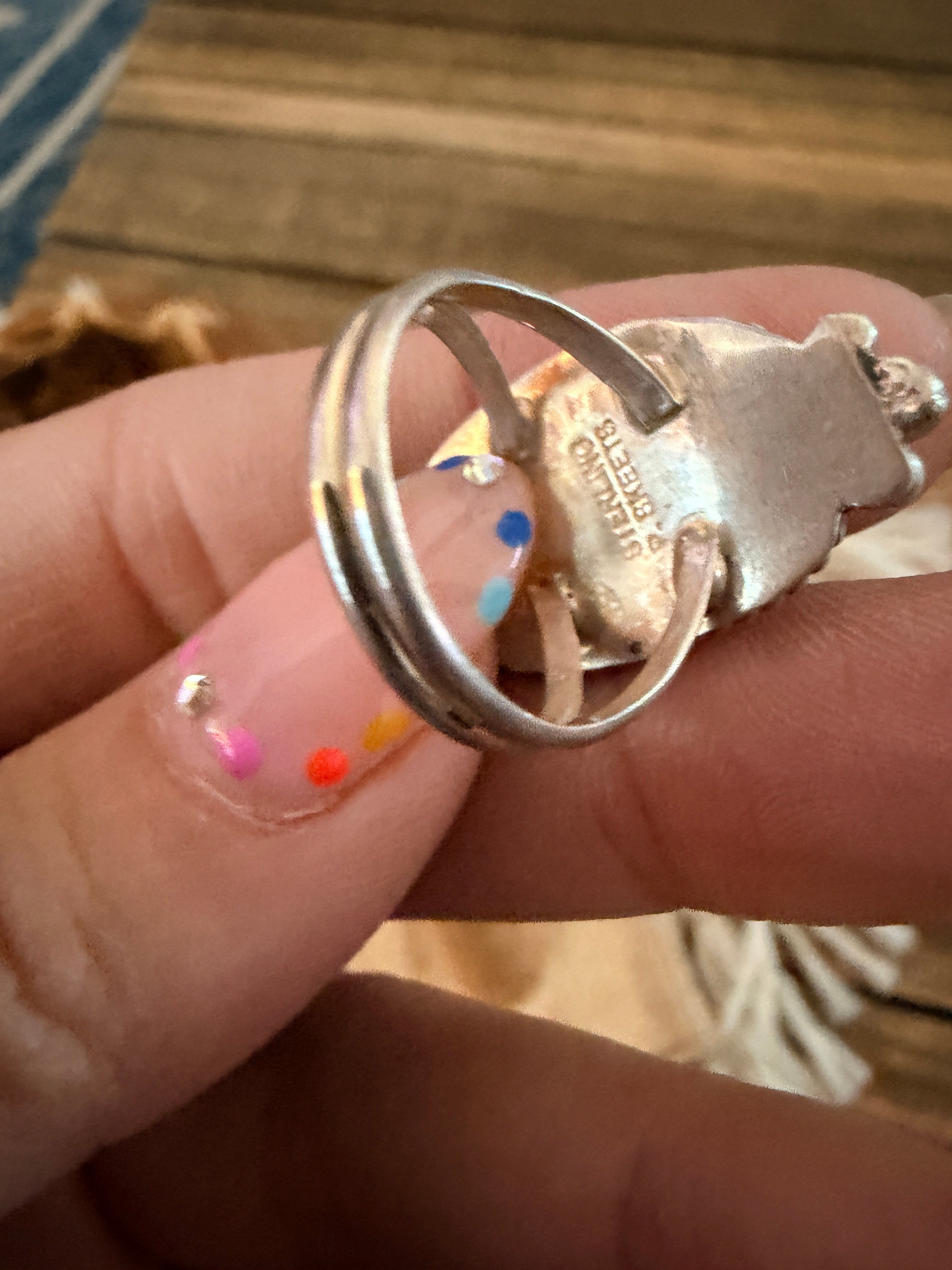 Handcrafted Turquoise & Sterling Silver Ring Size 4.75