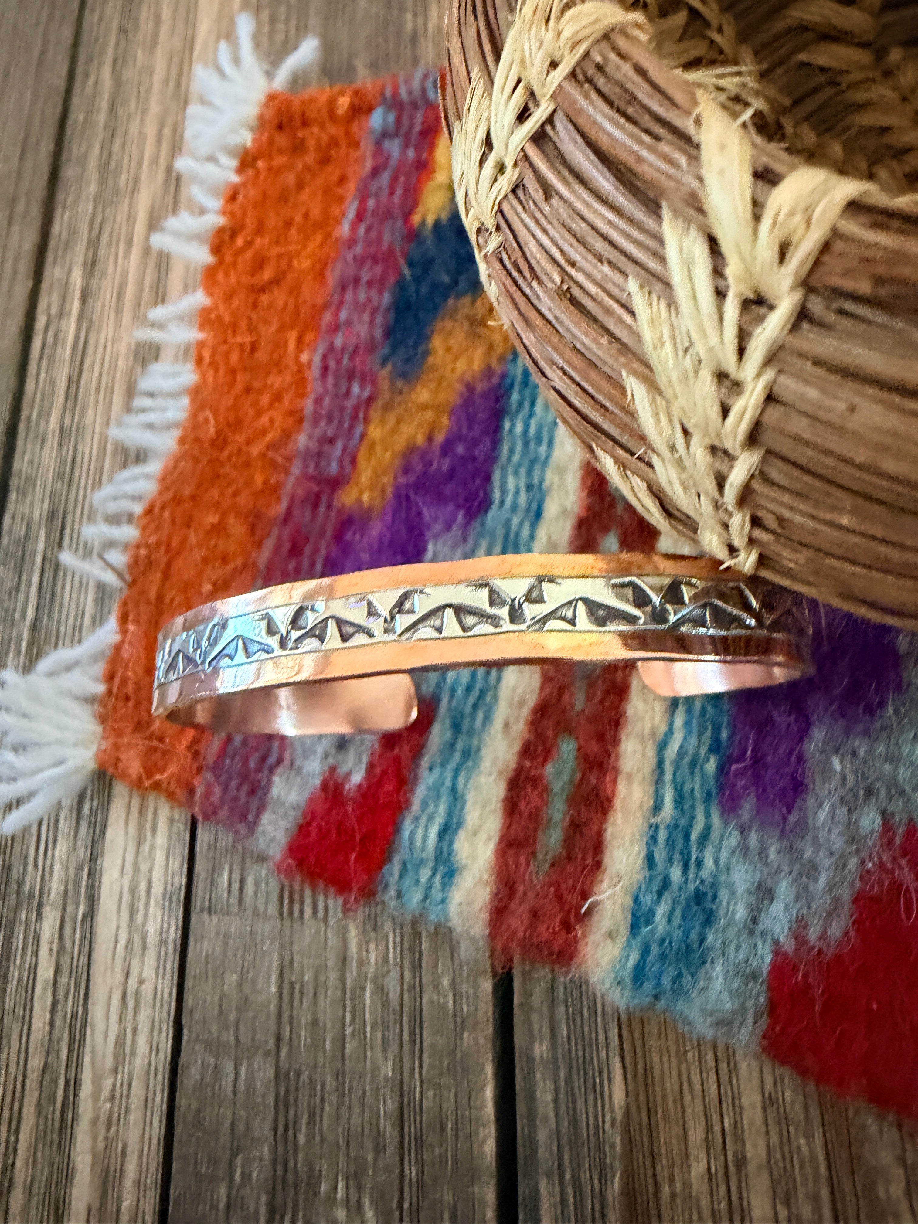 Handcrafted Copper & Sterling Silver Cuff Bracelet