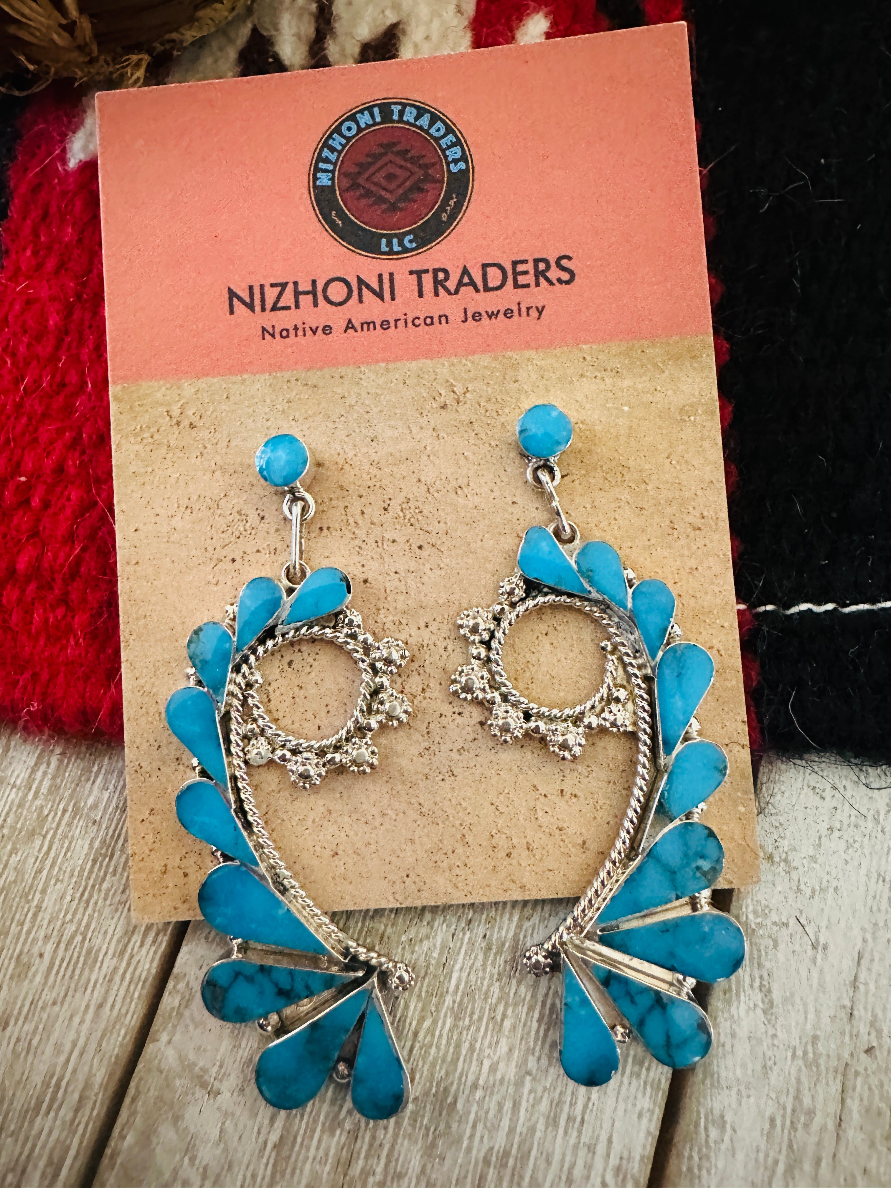 Handcrafted Sterling Silver & Turquoise Dangle Earrings