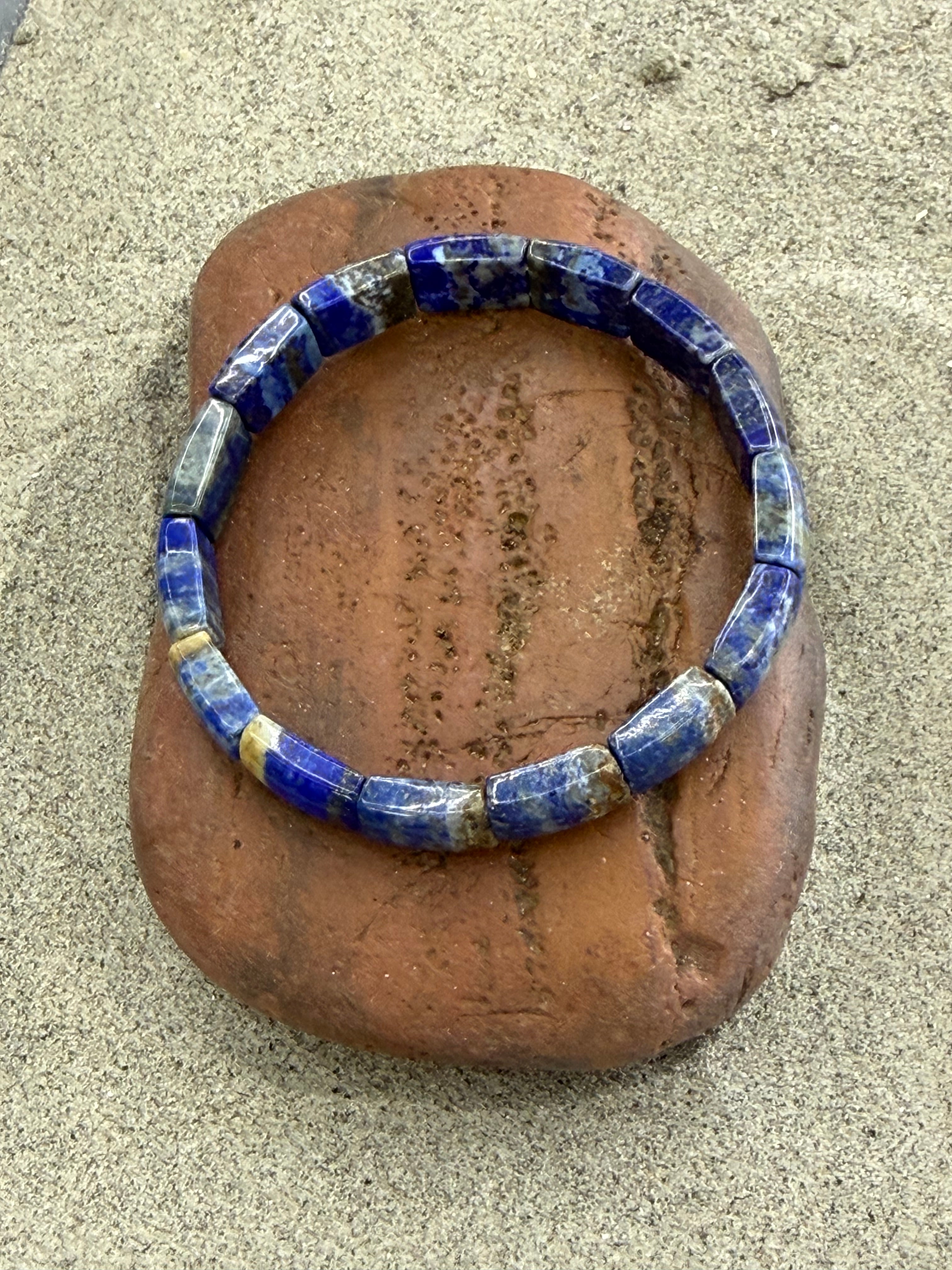 Lapis Beaded Stretch Bracelet