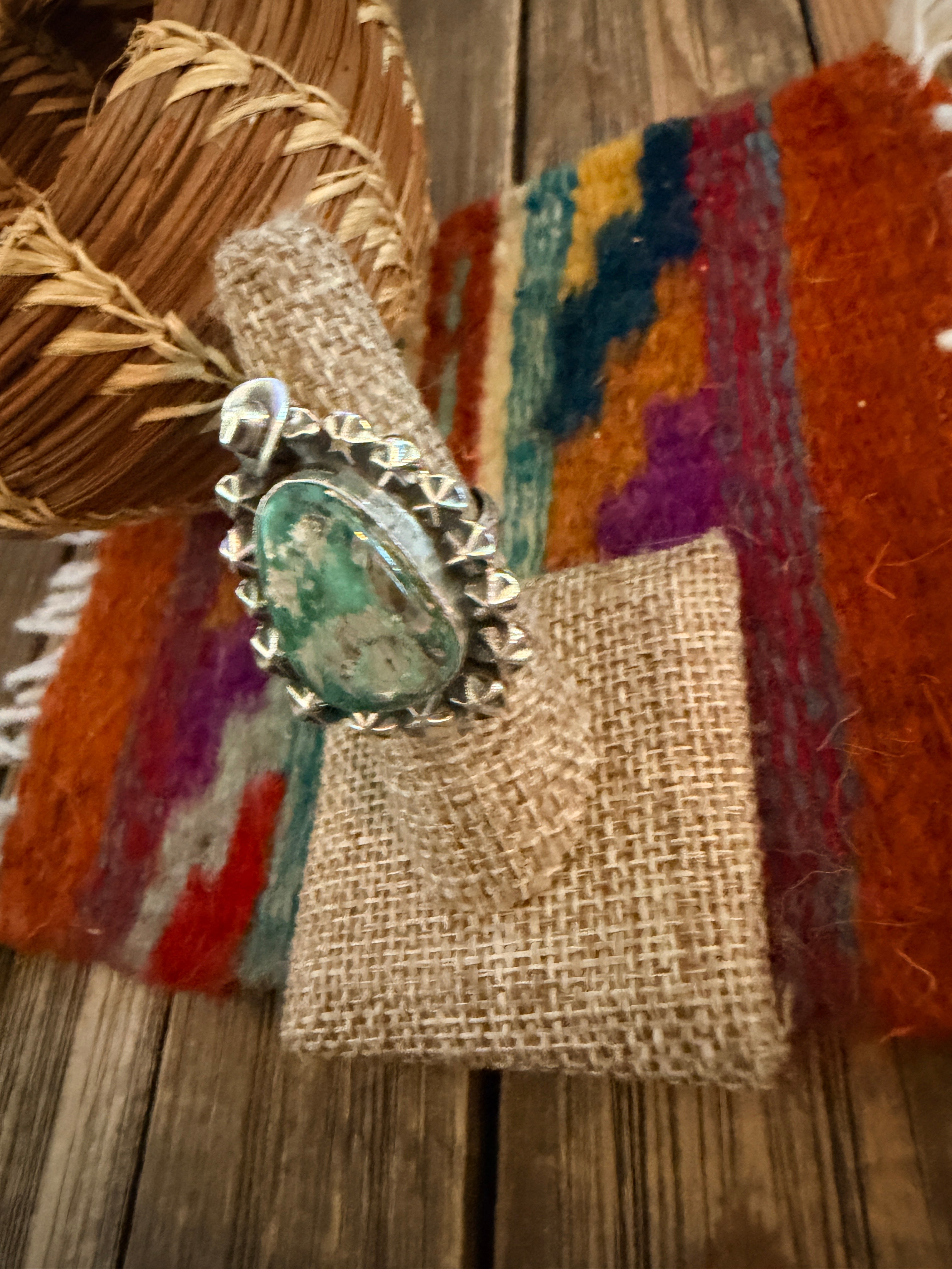 Handmade Sterling Silver and Turquoise Adjustable Ring