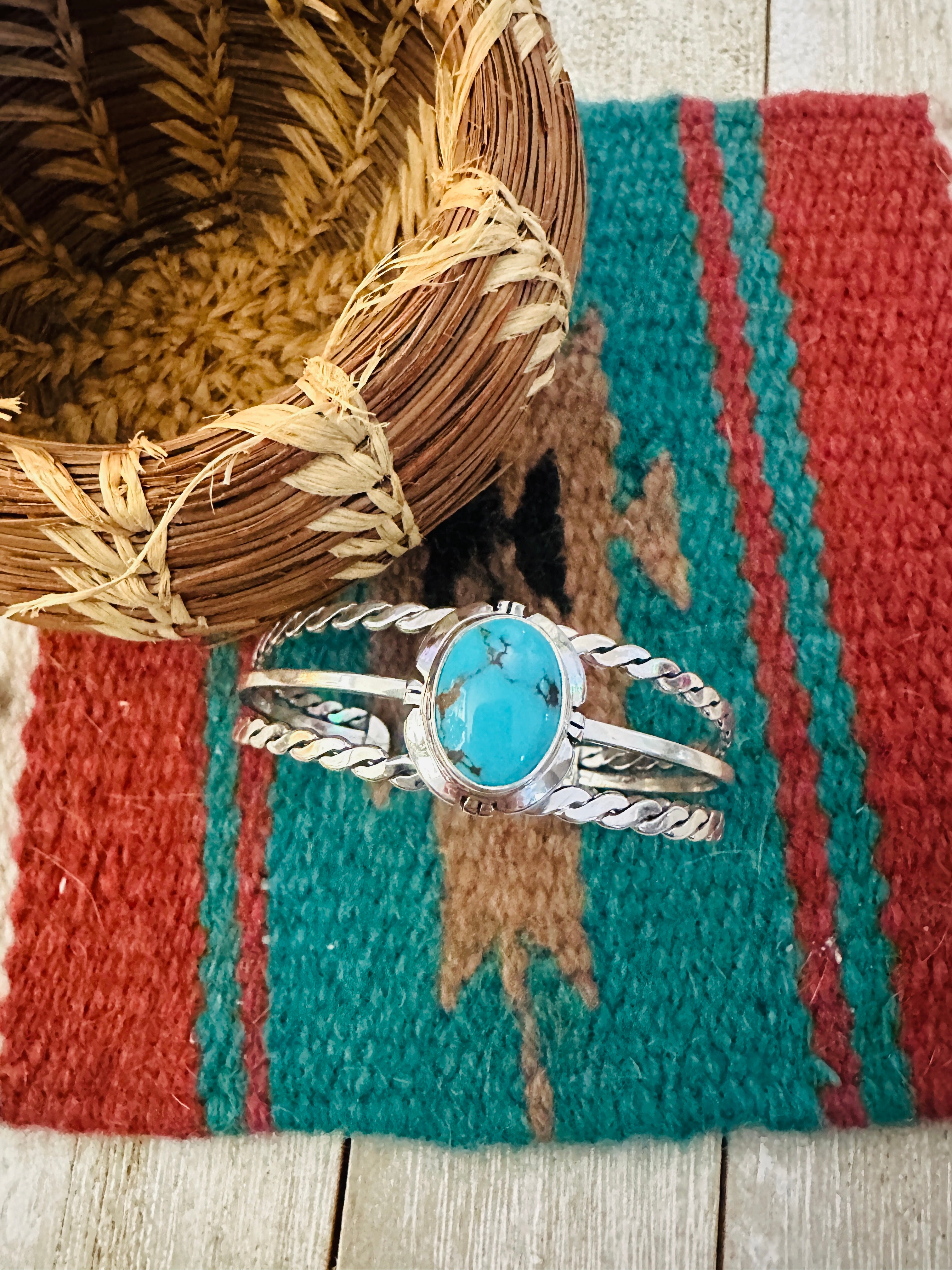 Handcrafted Sterling Silver & Turquoise Cuff Bracelet