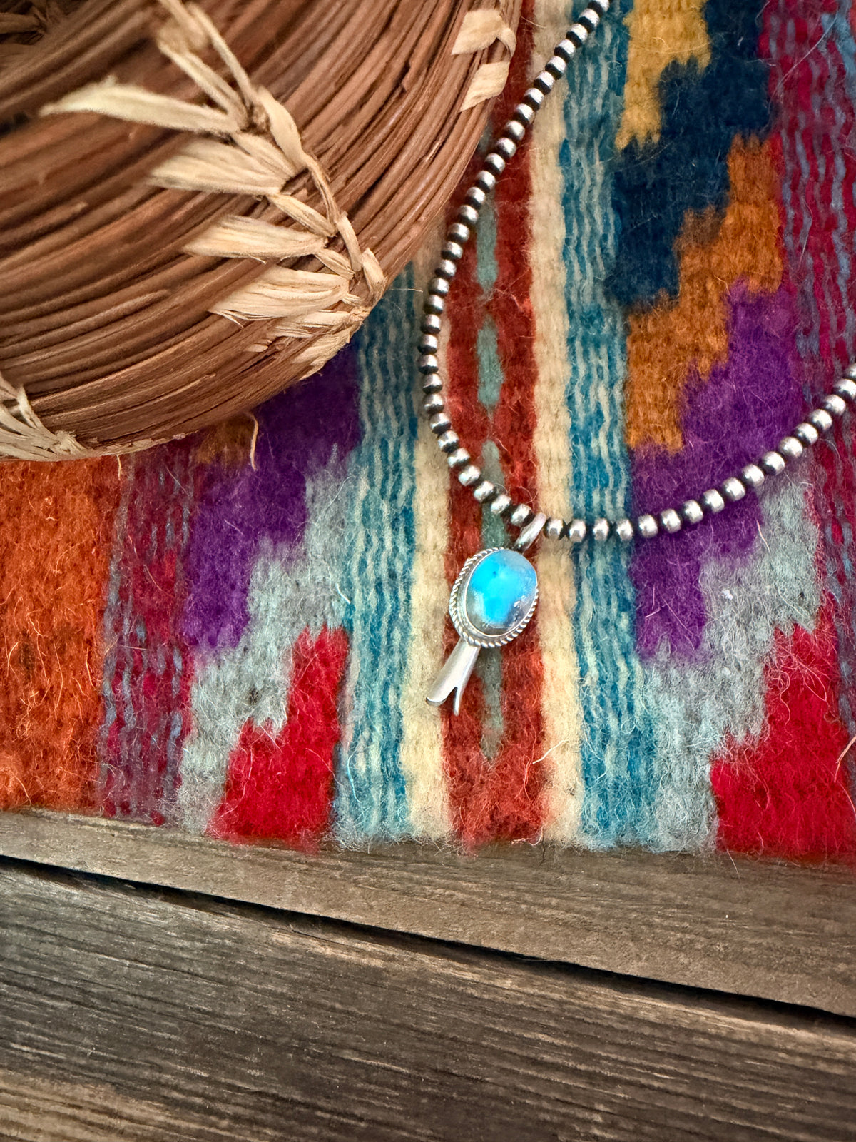 Handcrafted Sterling Silver & Turquoise Blossom Pendant