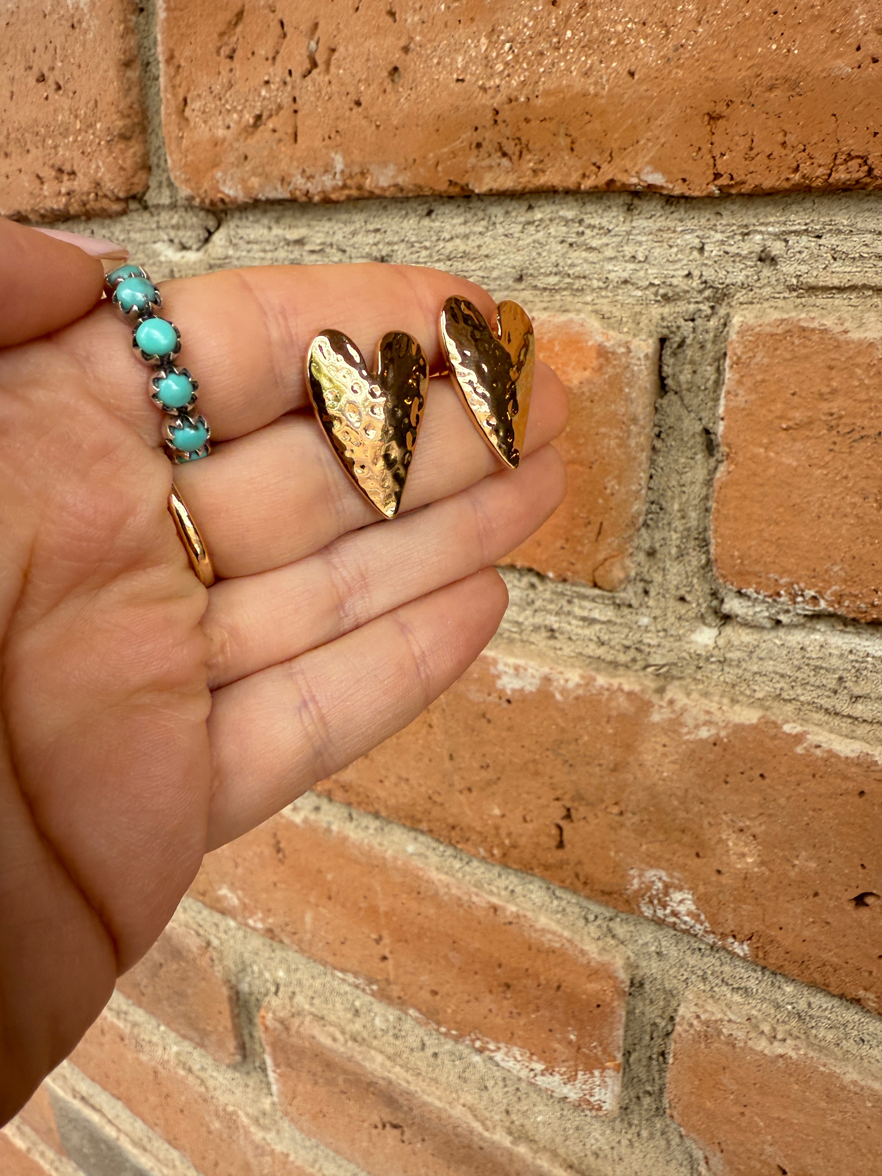 “The Golden Collection” Handmade Gold Plated Heart Post Earrings