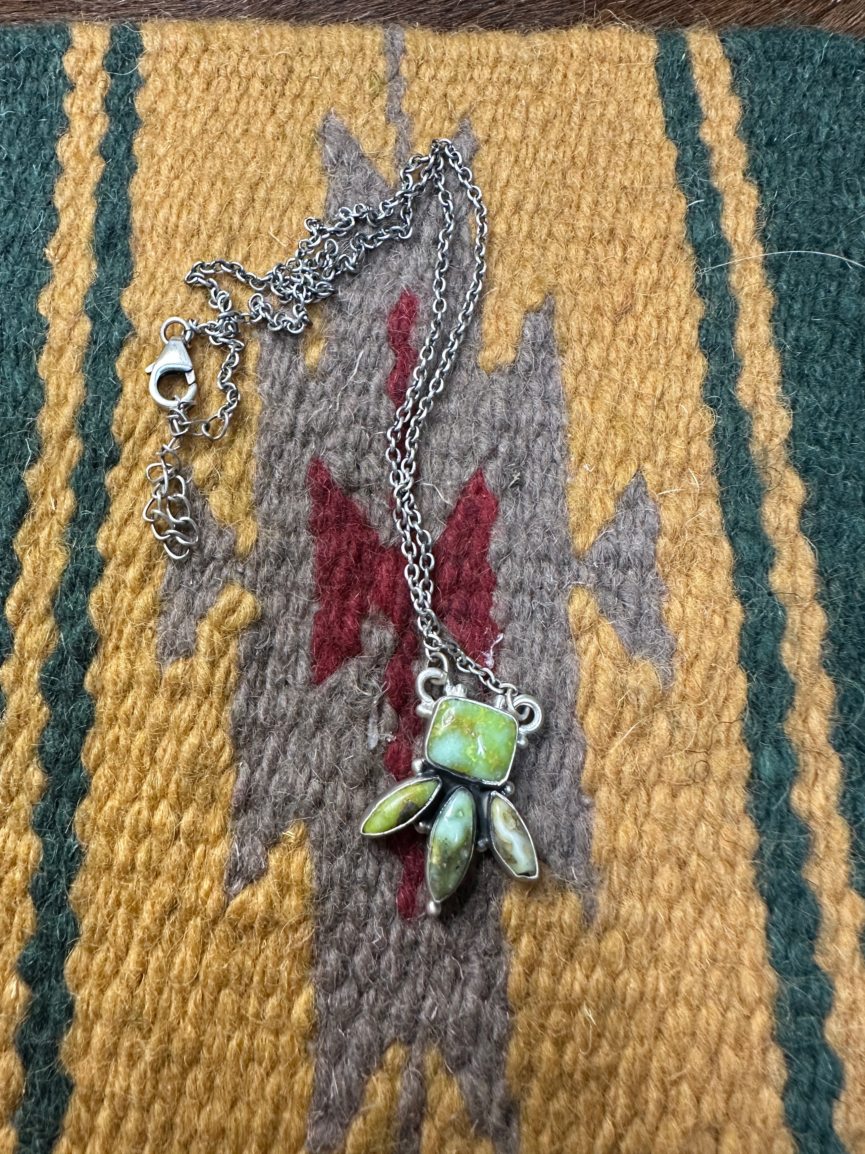 Beautiful Handmade Sterling Silver & Palomino Turquoise Necklace