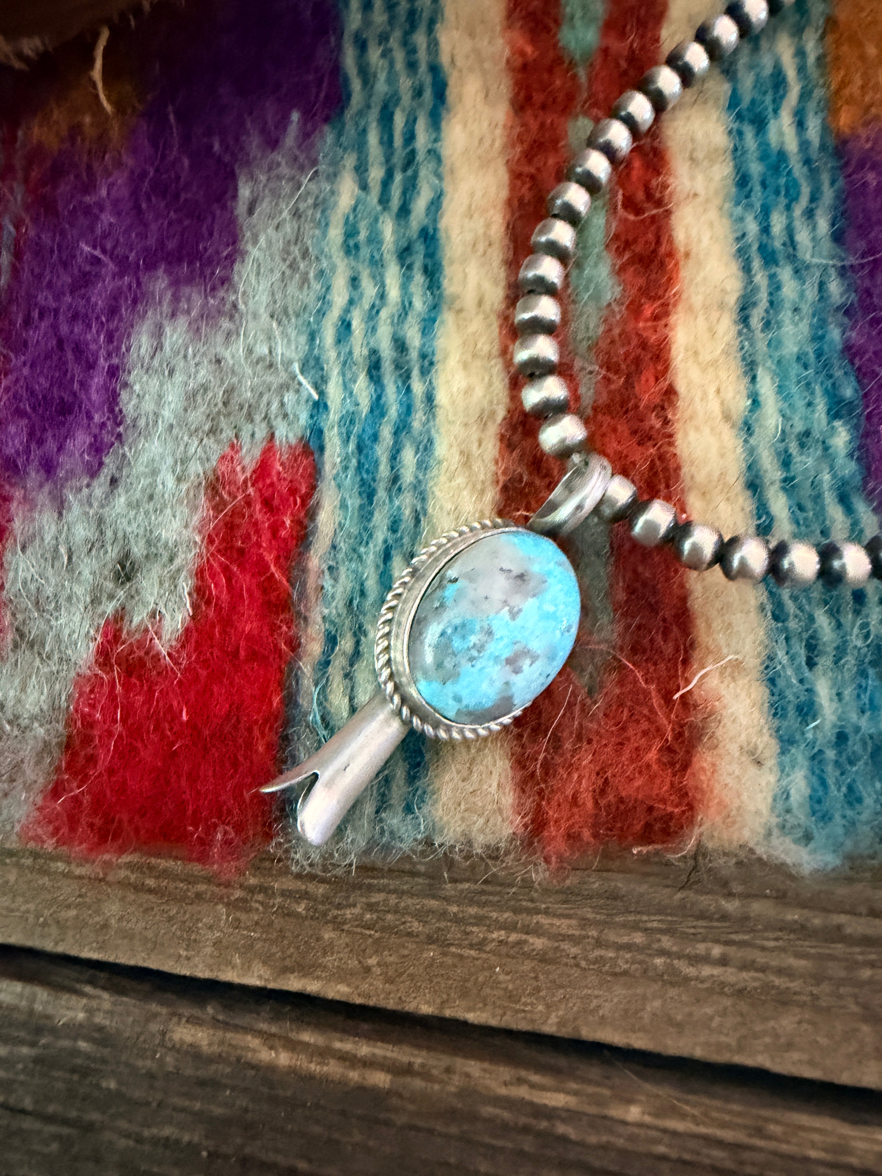 Handcrafted Sterling Silver & Turquoise Blossom Pendant