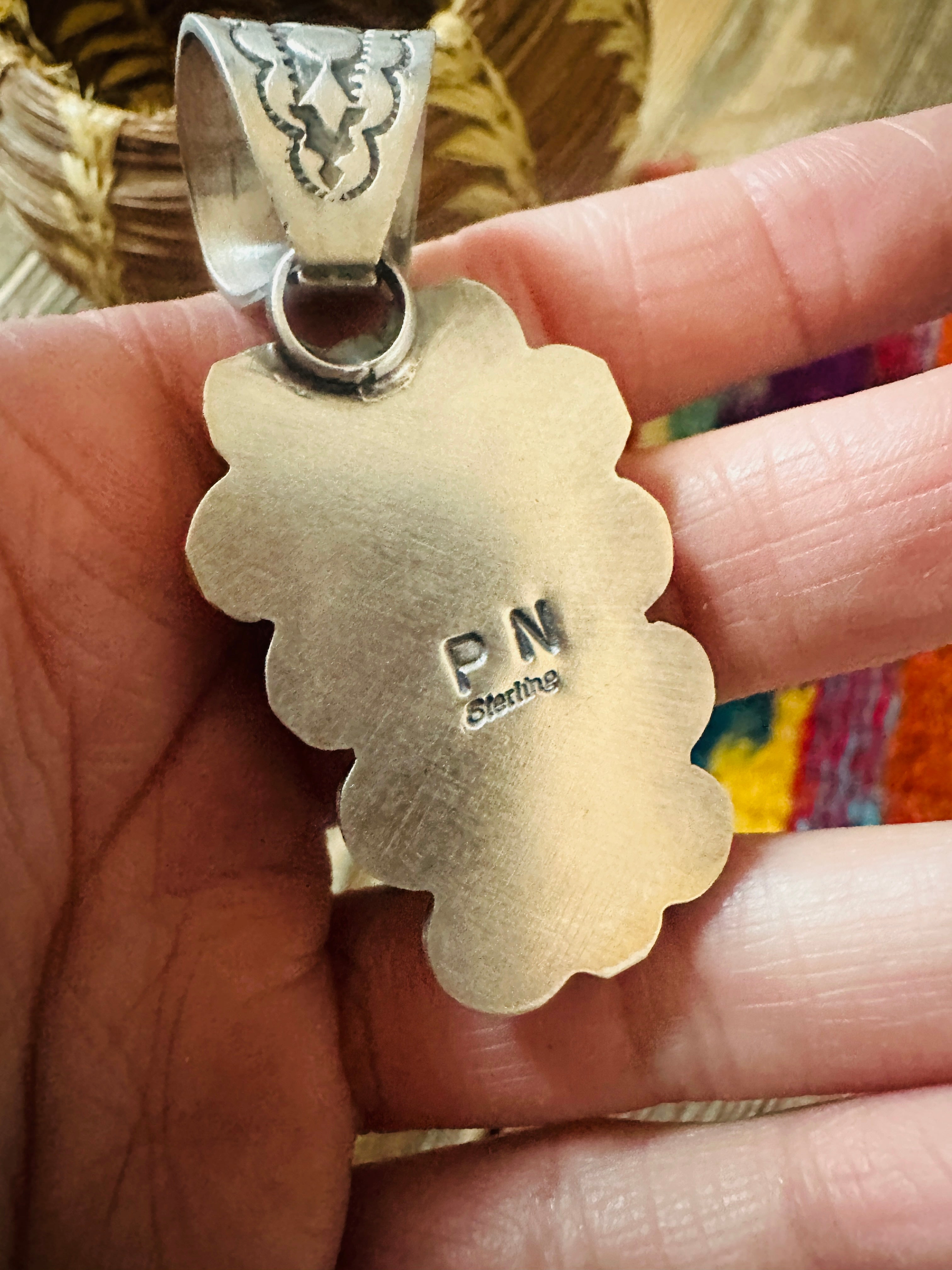 Handcrafted Sterling Silver & Multi Turquoise Pendant