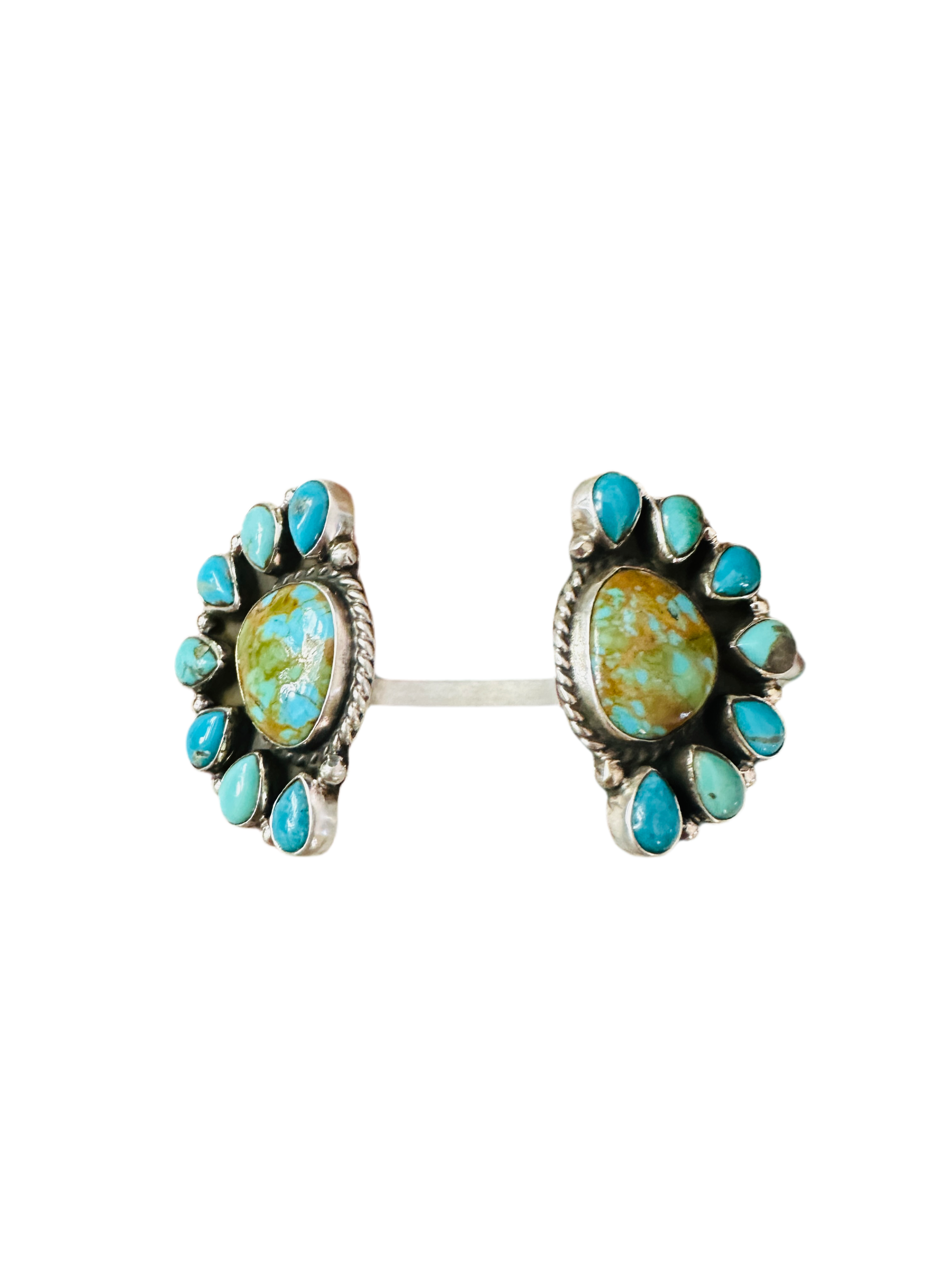 Handcrafted Turquoise & Sterling Silver Floating Cuff Bracelet /