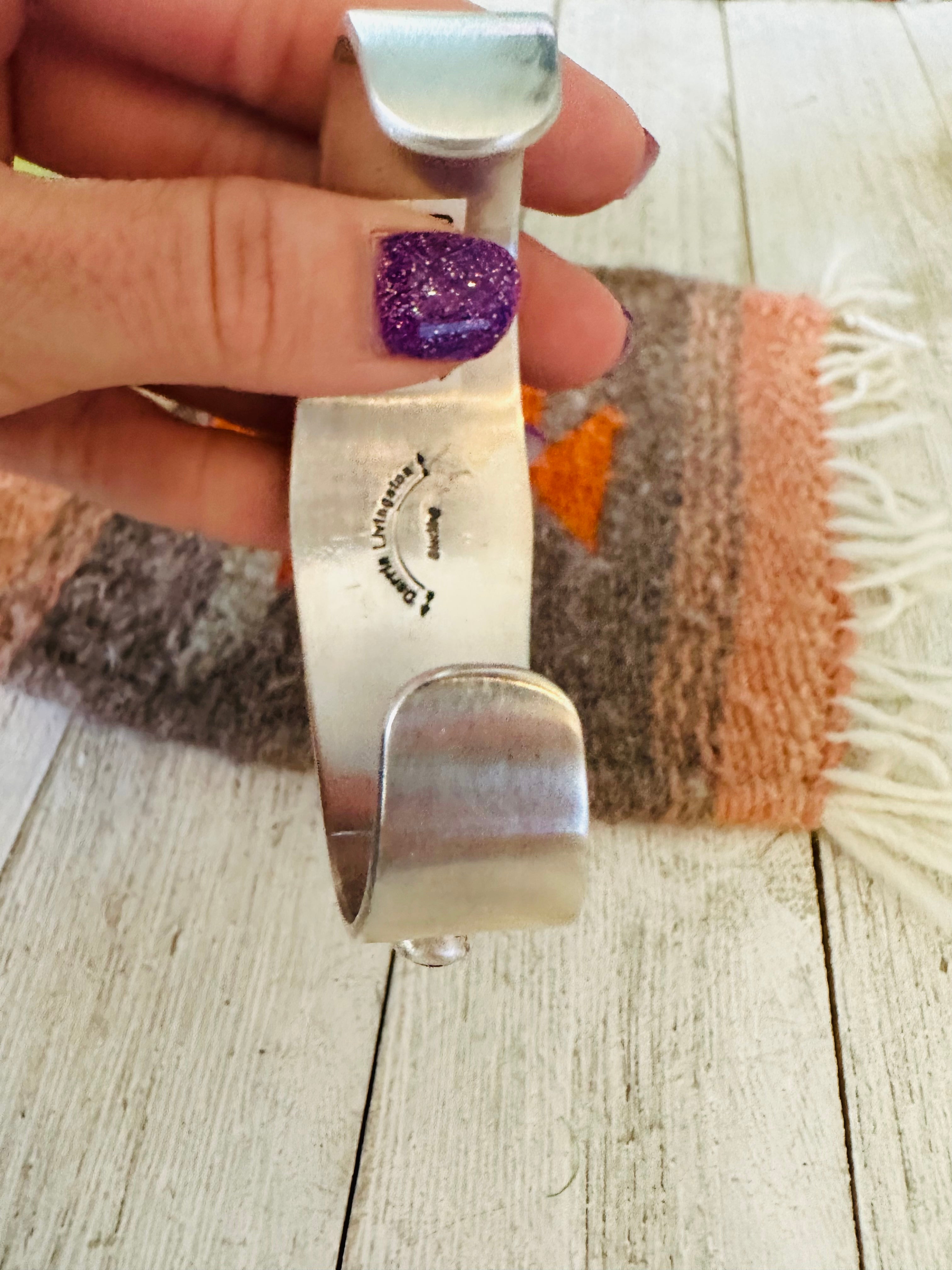 Handcrafted Golden Hills Turquoise & Sterling Silver Cuff Bracelet /