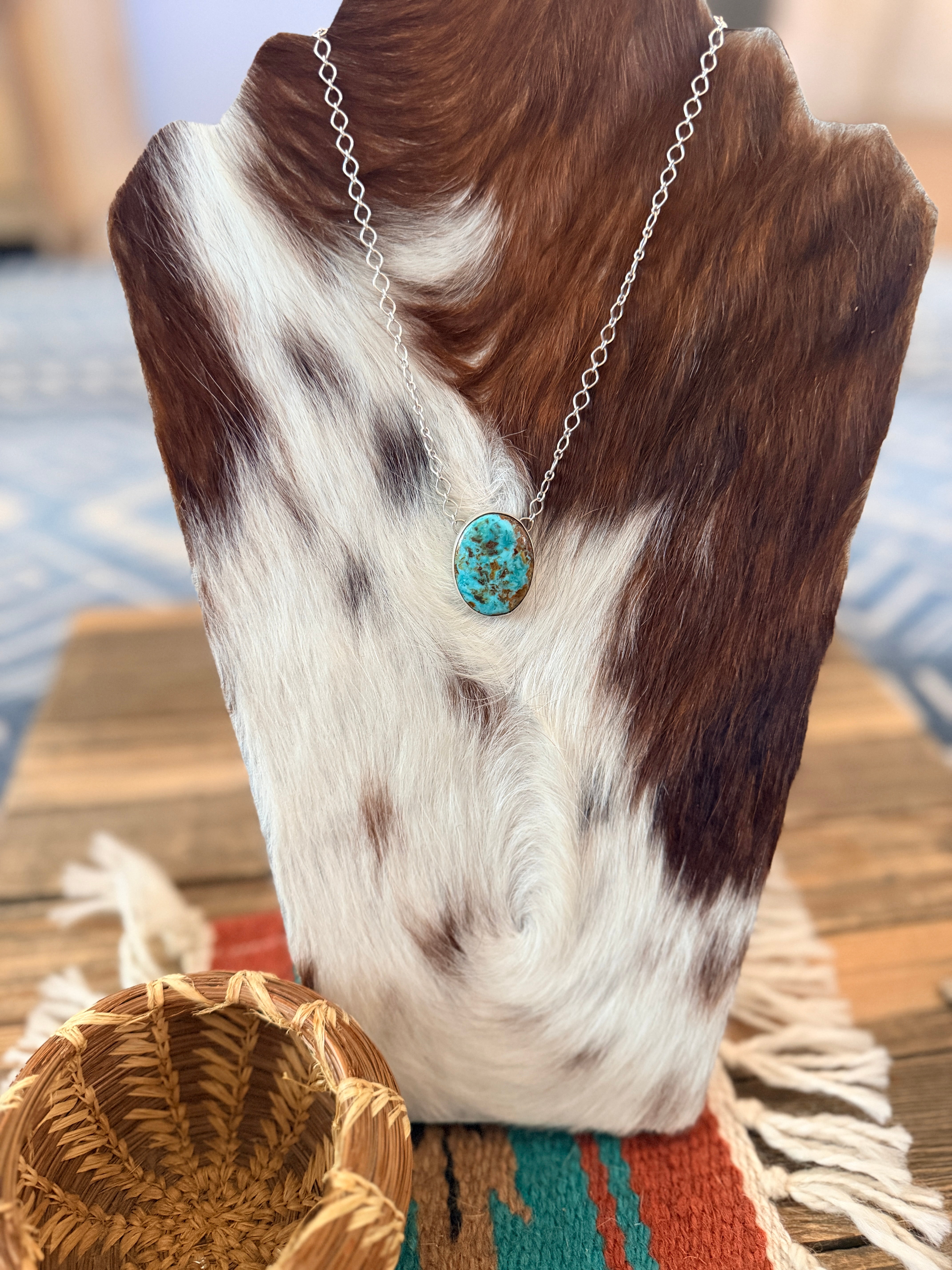 Handcrafted Turquoise & Sterling Silver Necklace