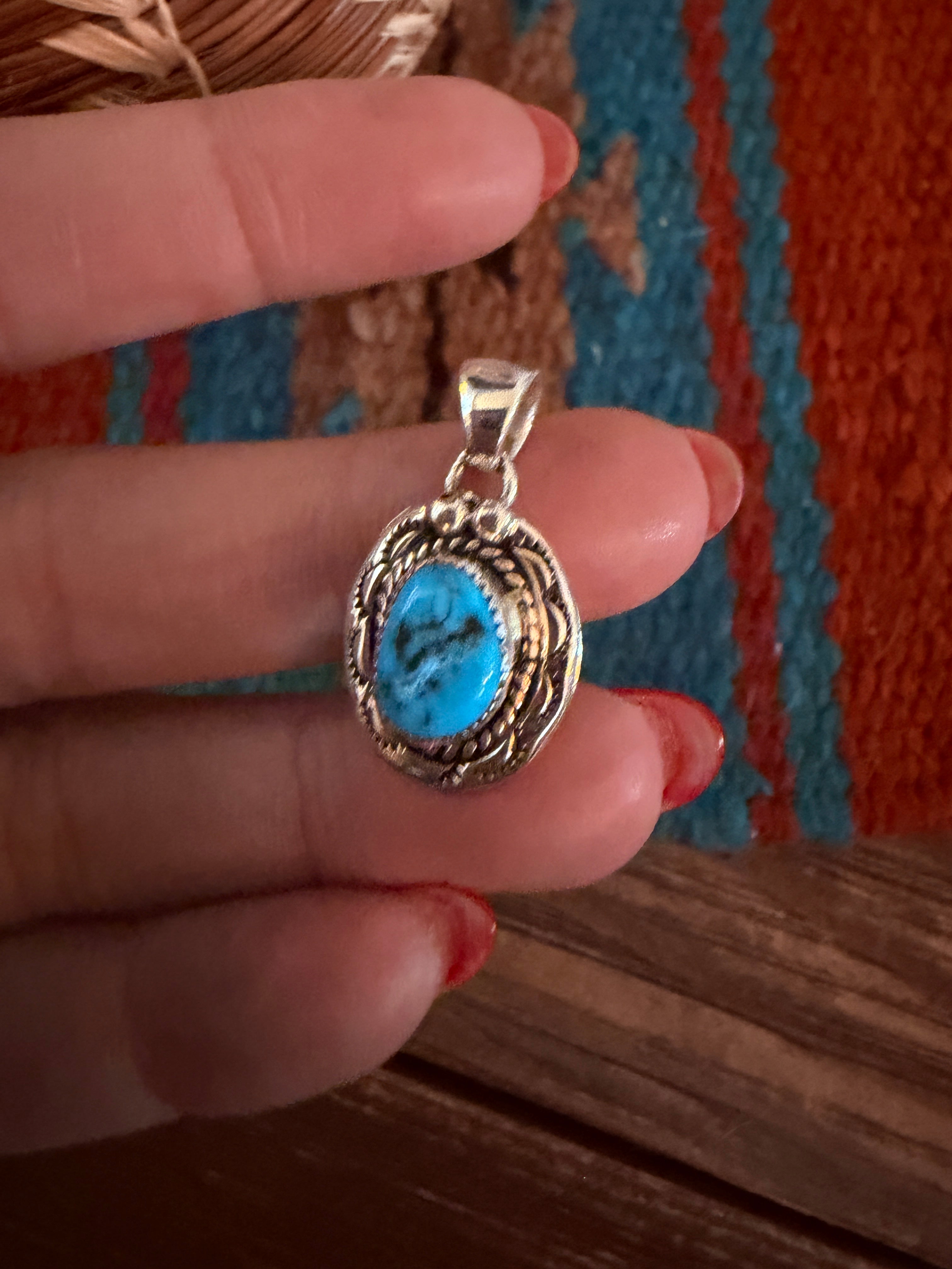 Handcrafted Sterling Silver & Turquoise Pendant