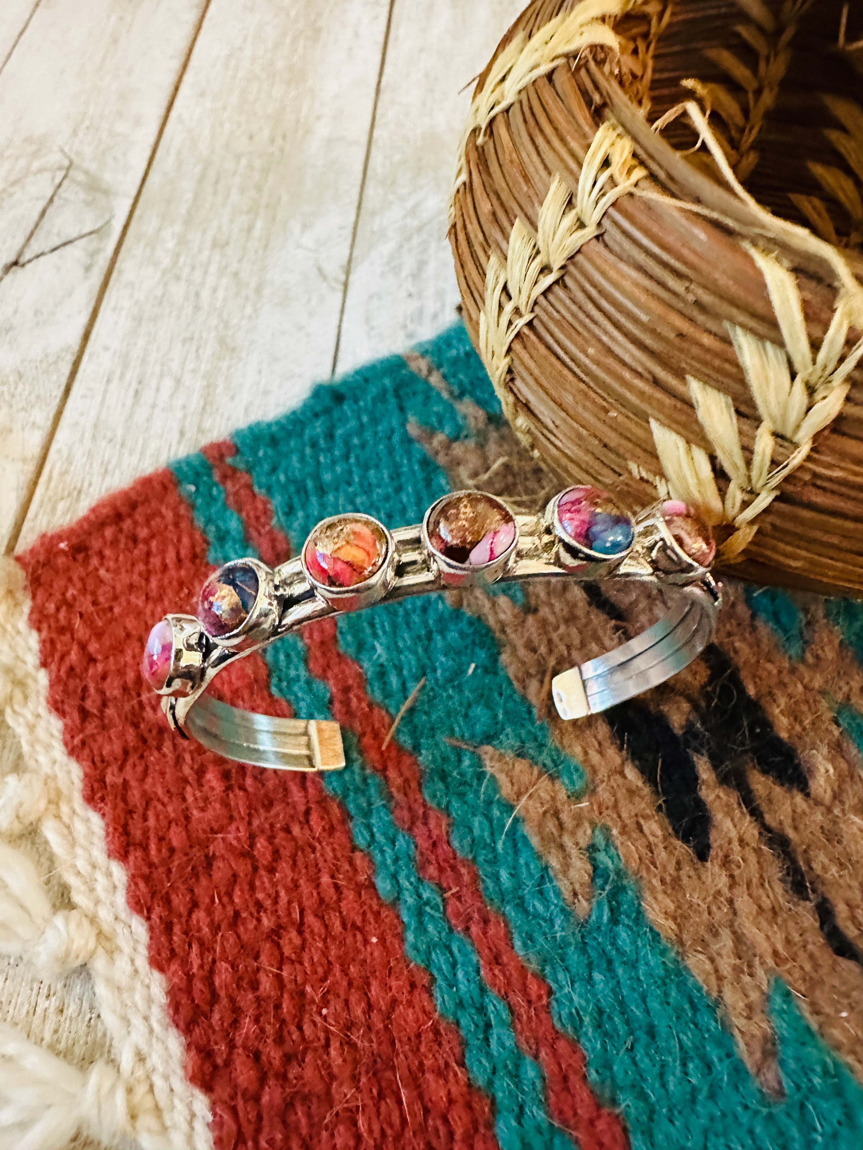 Handcrafted Sterling Silver & Pink Dream Mojave Cuff Bracelet