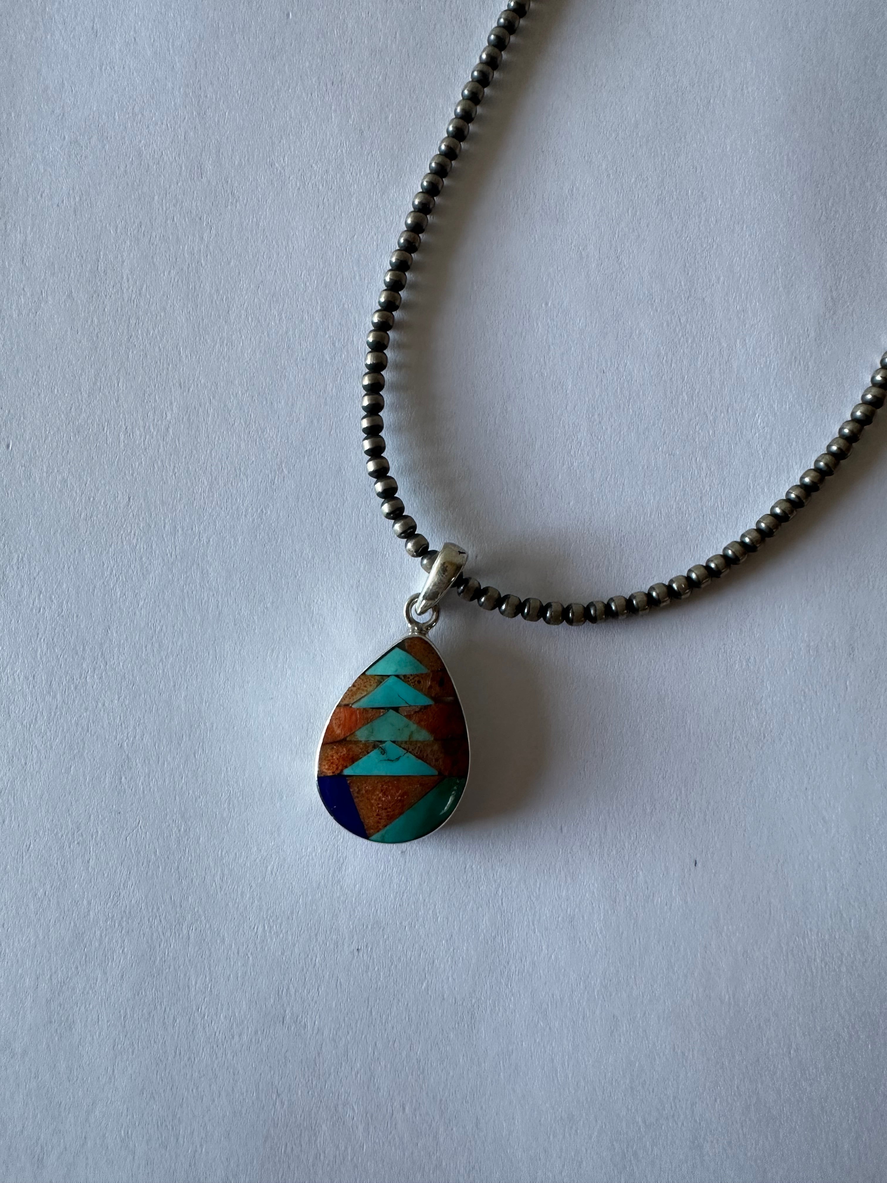 Gorgeous Handmade Sterling Silver Multi Stone Pendant