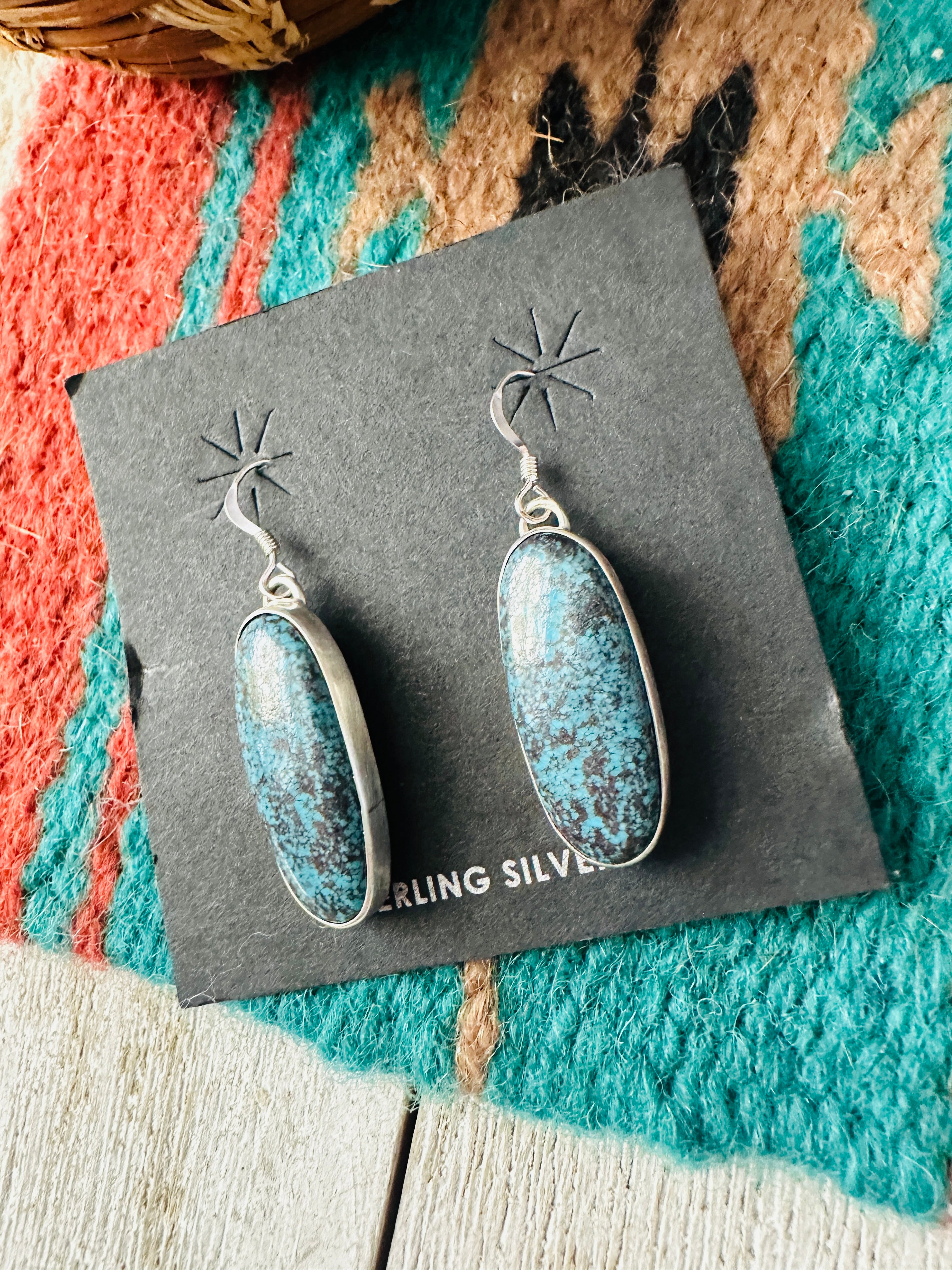 Navajo Turquoise & Sterling Silver Dangle Earrings