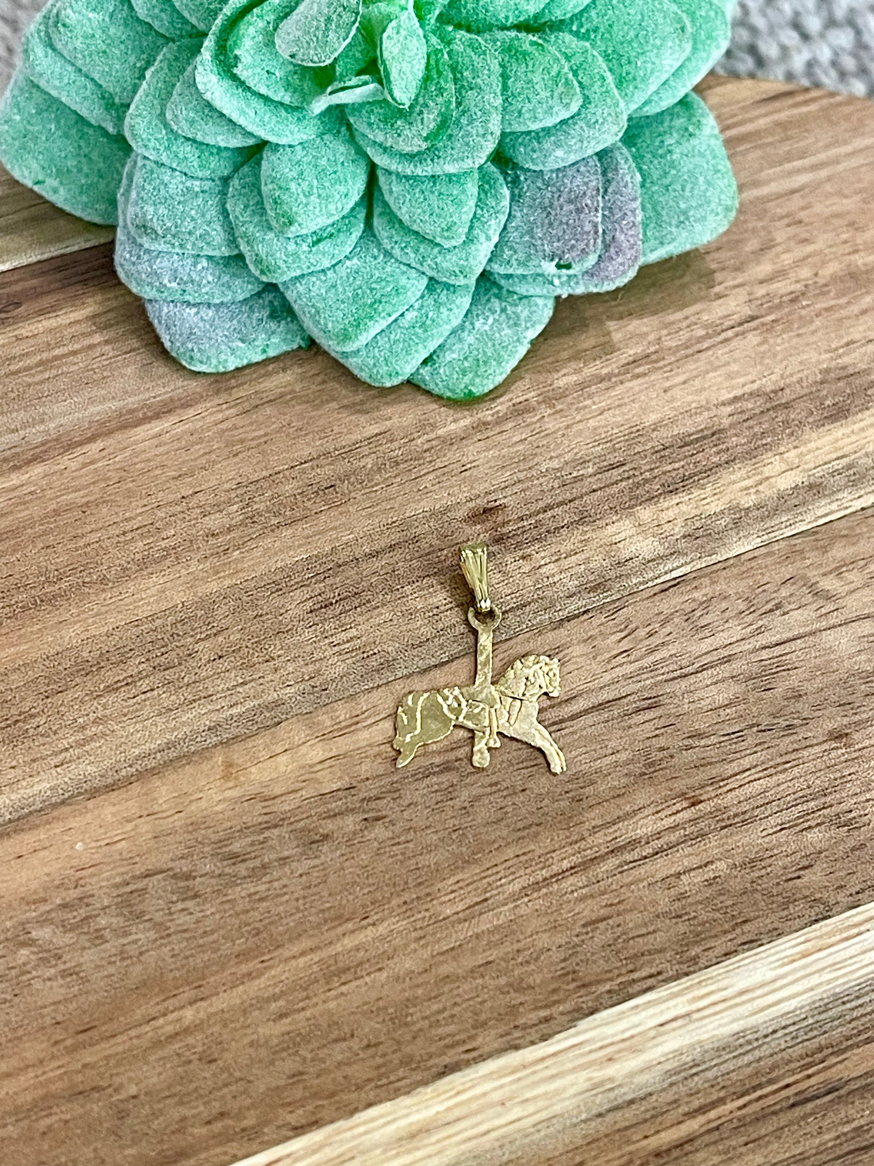 Vintage Gold Plated Horse Pendant