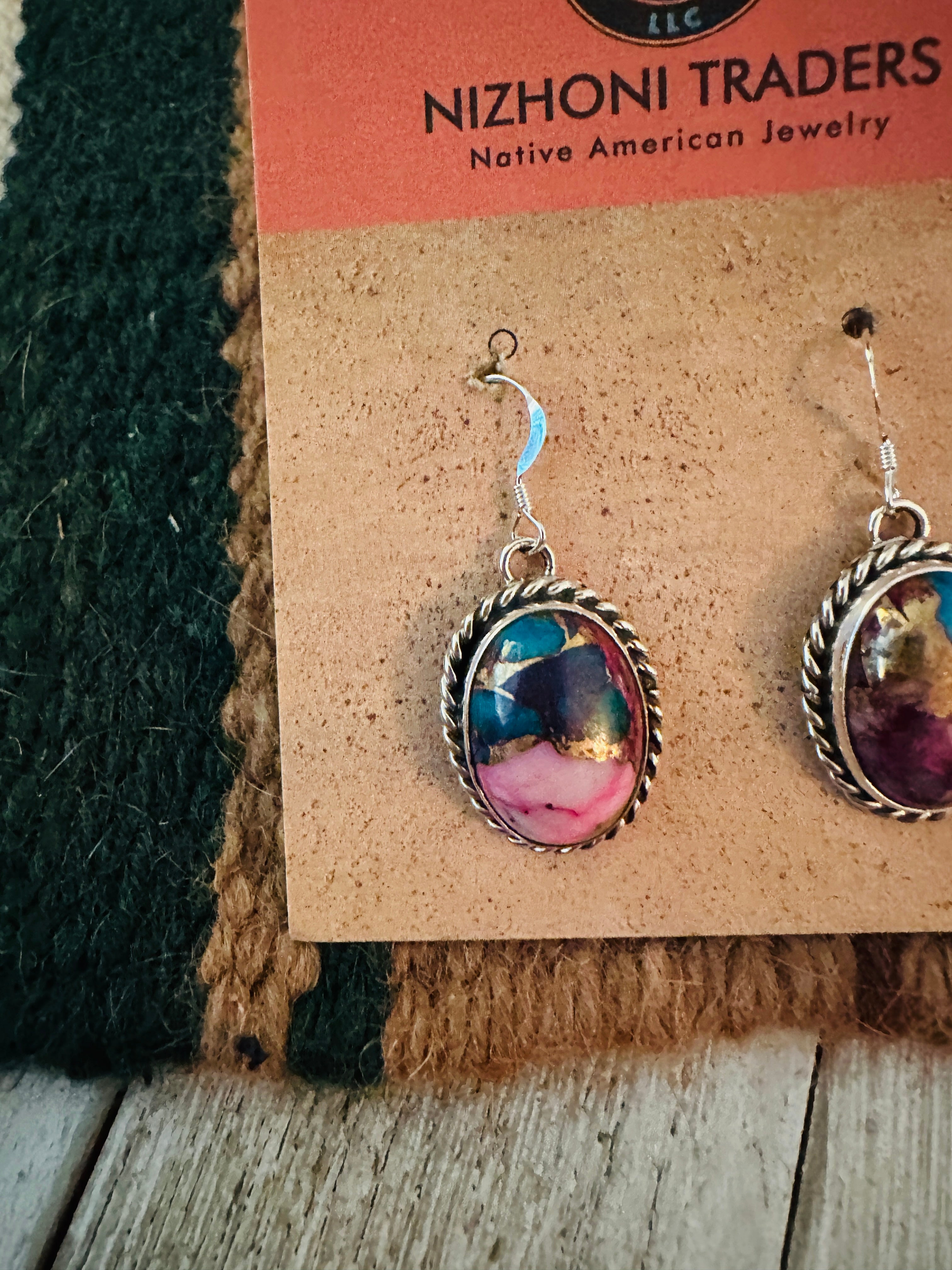 Handcrafted Sterling Silver & Pink Dream Mojave Dangle Earrings