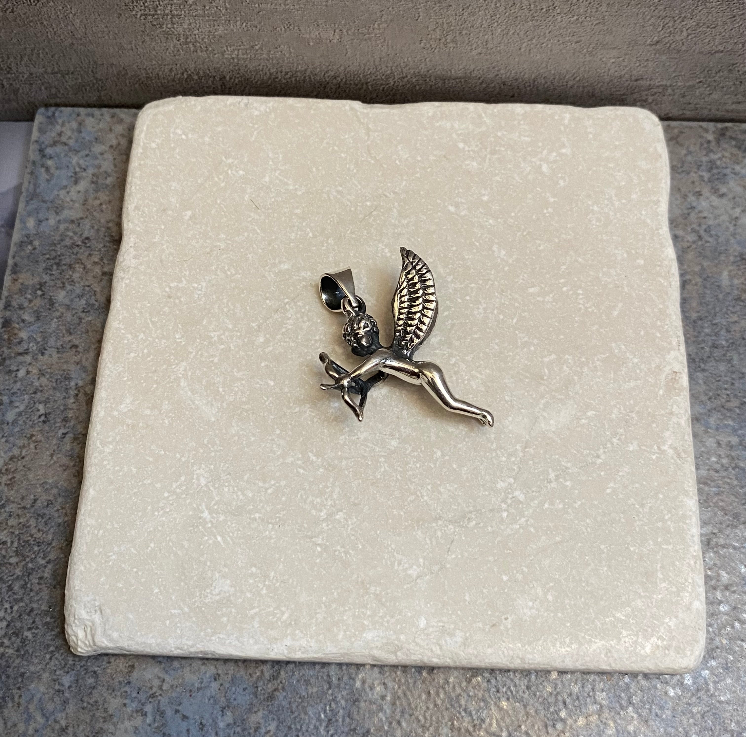 Sterling Silver Cupid Angel Pendant
