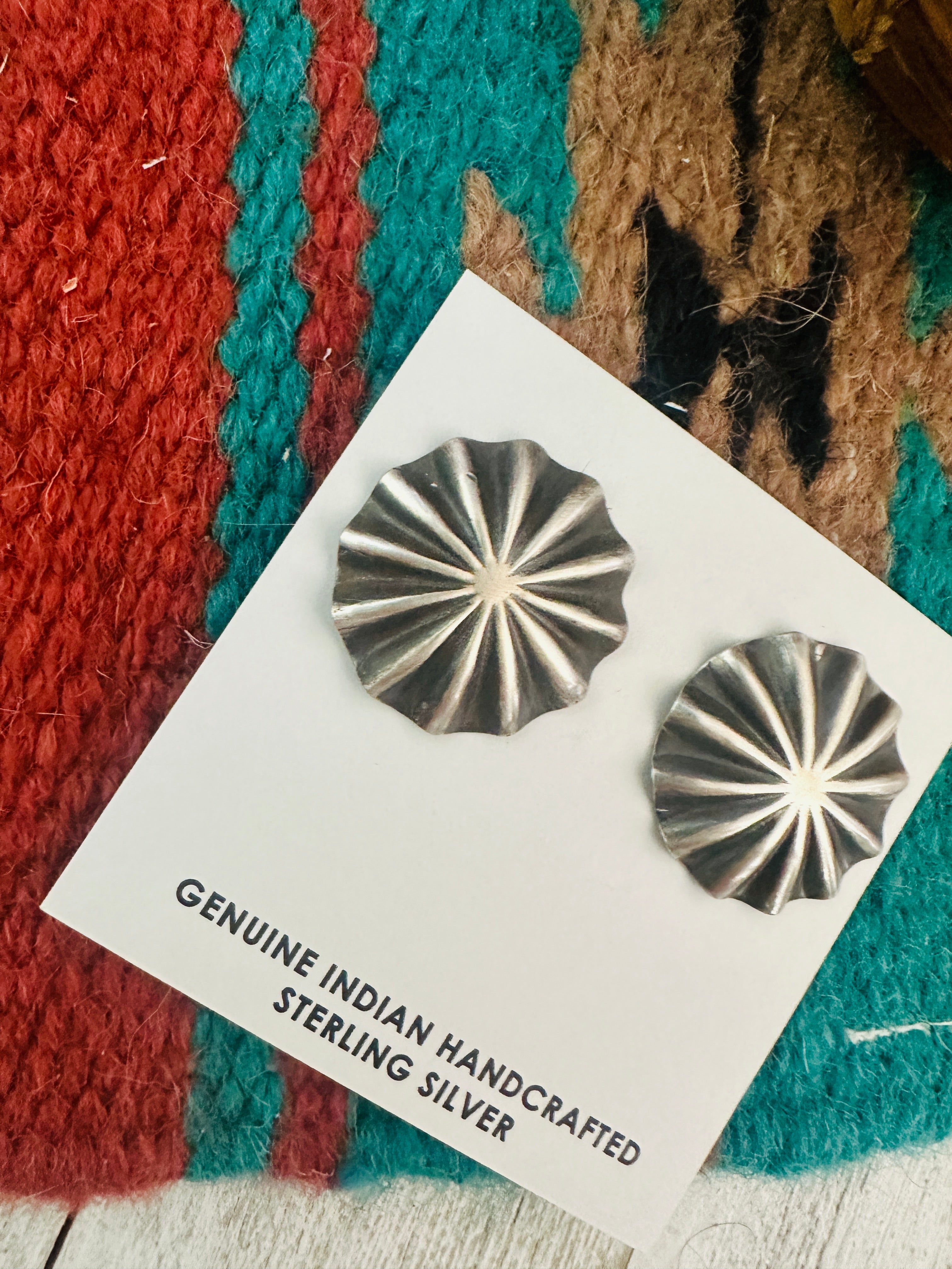 Handcrafted Sterling Silver Concho Post Earrings
