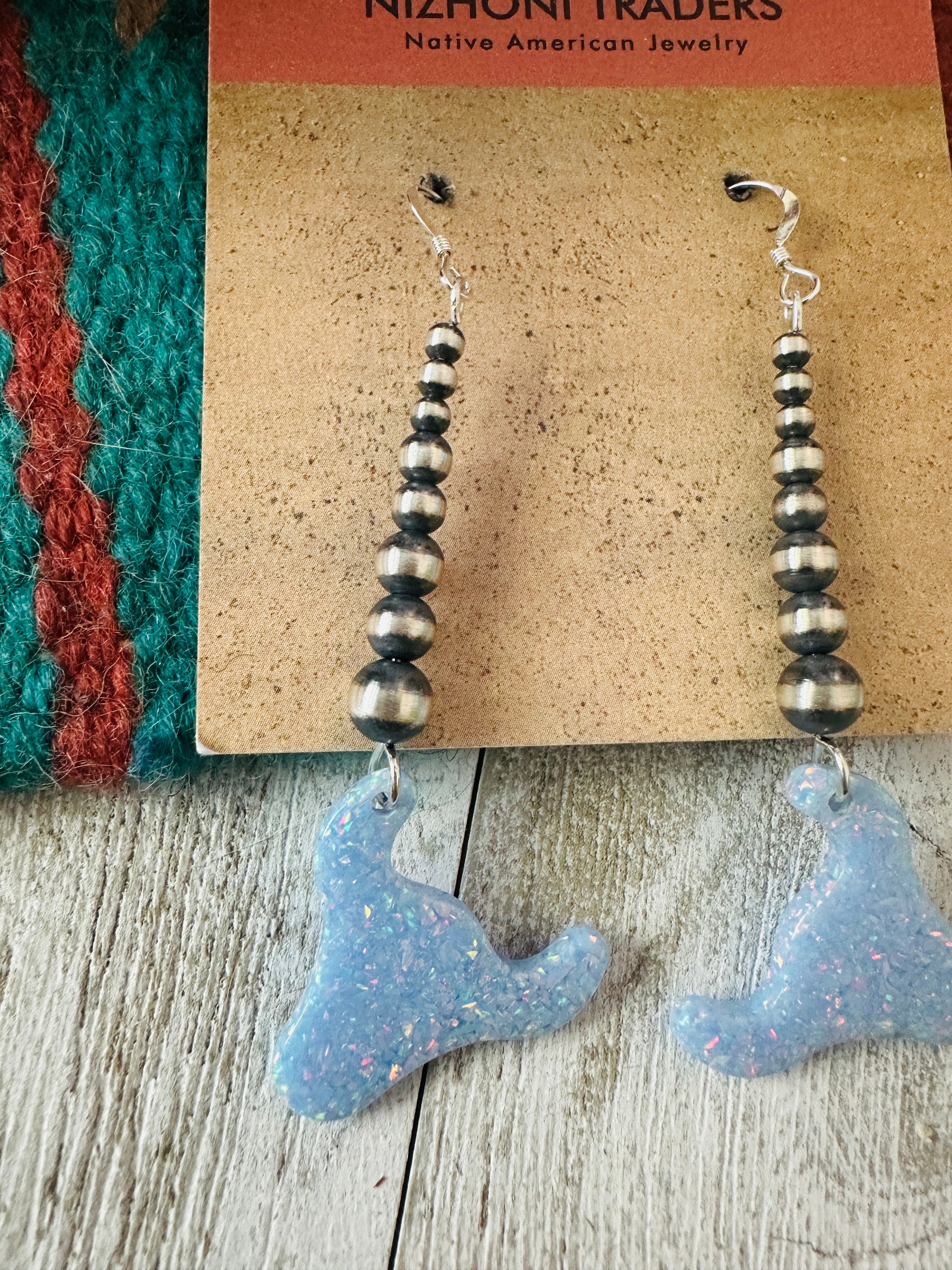 Summer Lovin’ Sterling Silver Pearl Beaded Opal Bull Head Dangle Earrings