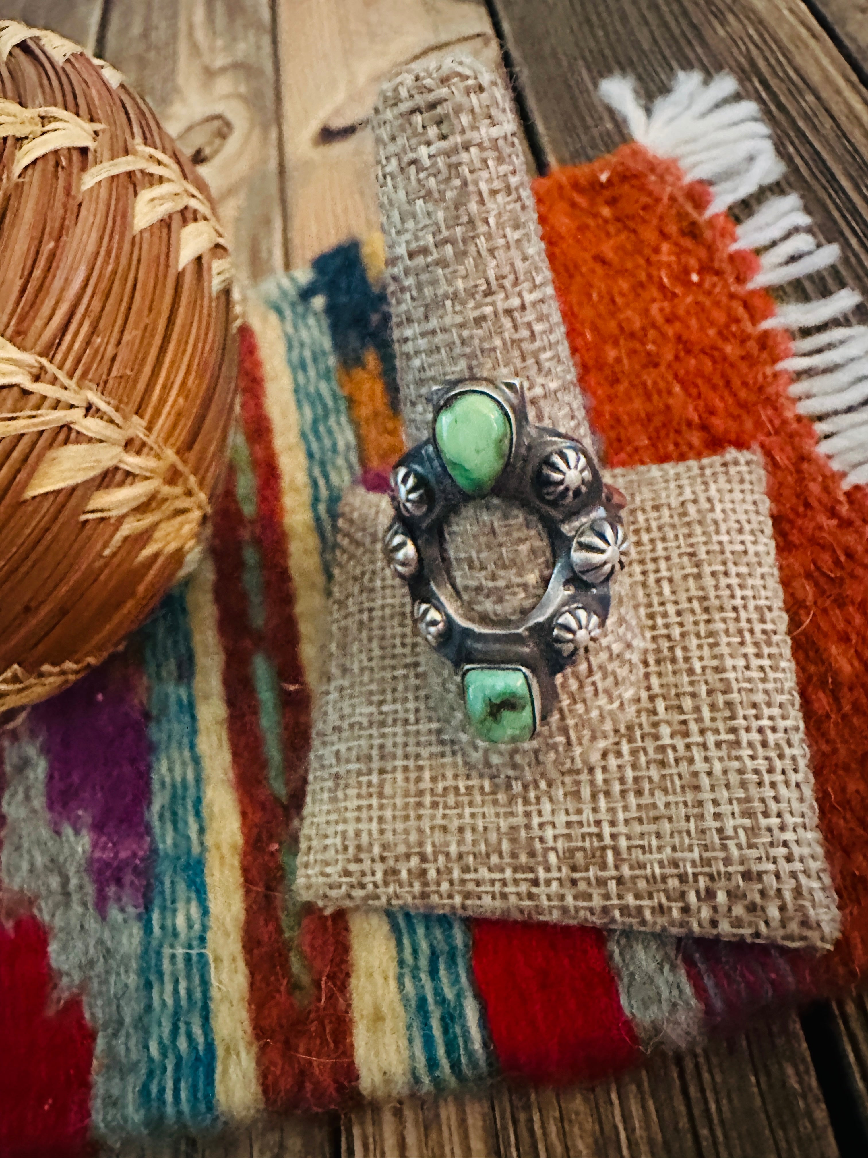 Handcrafted Turquoise & Sterling Silver Ring Size 10.5 by Chimney Butte