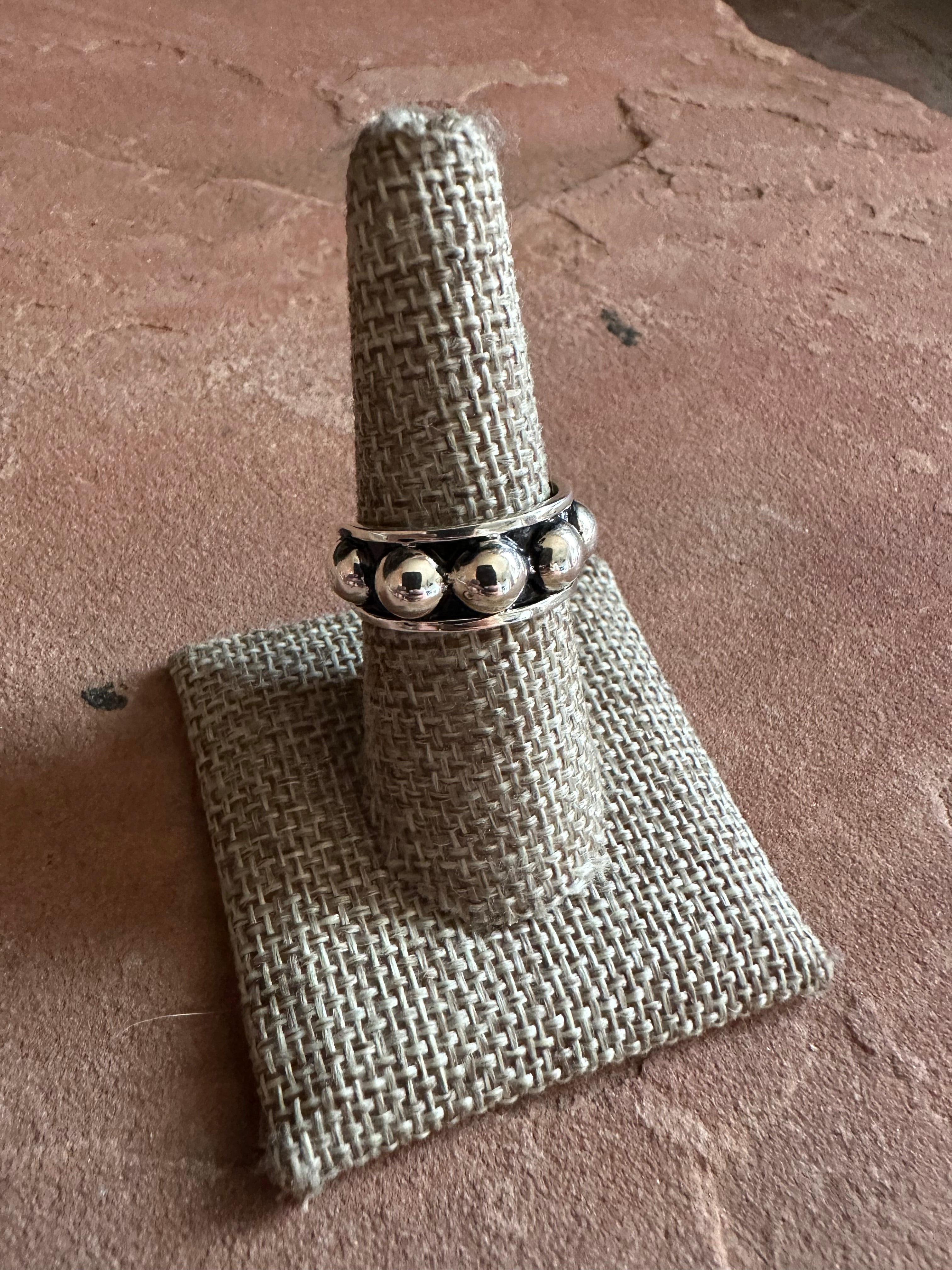 Handmade Sterling Silver 6mm Rocker Stacker Adjustable Band Ring