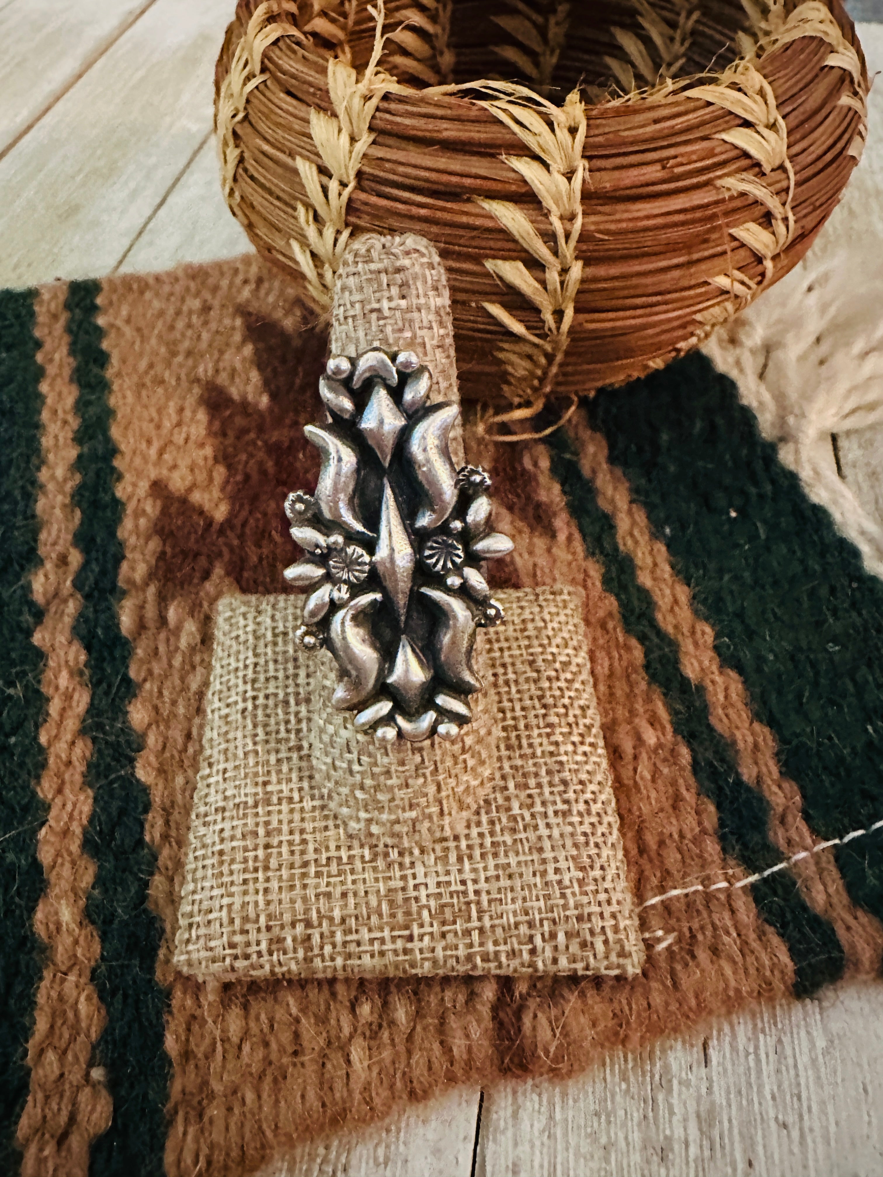 Handcrafted Sterling Silver Adjustable Concho Ring by Leroy James