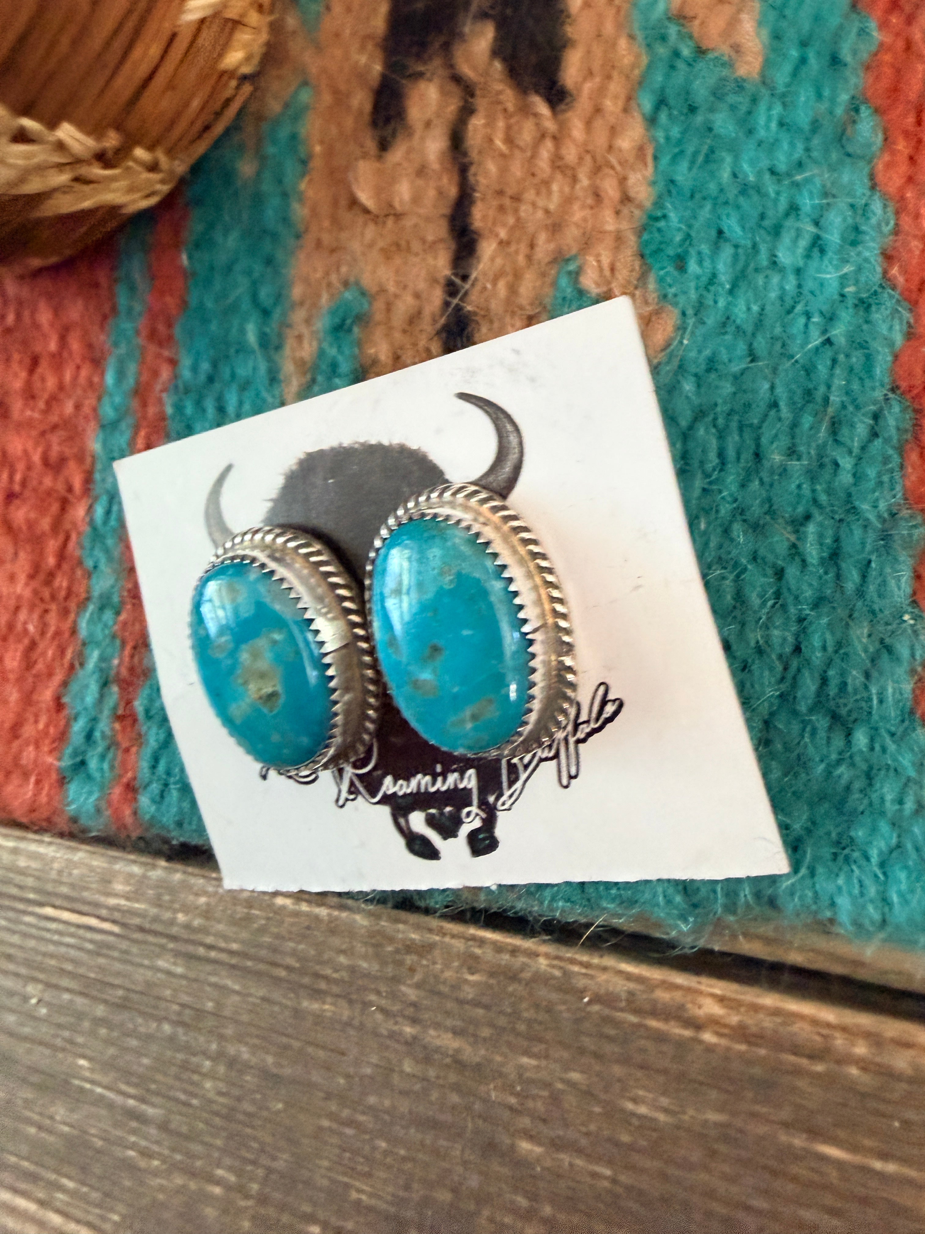 Handmade Sterling Silver & Turquoise Post Earrings