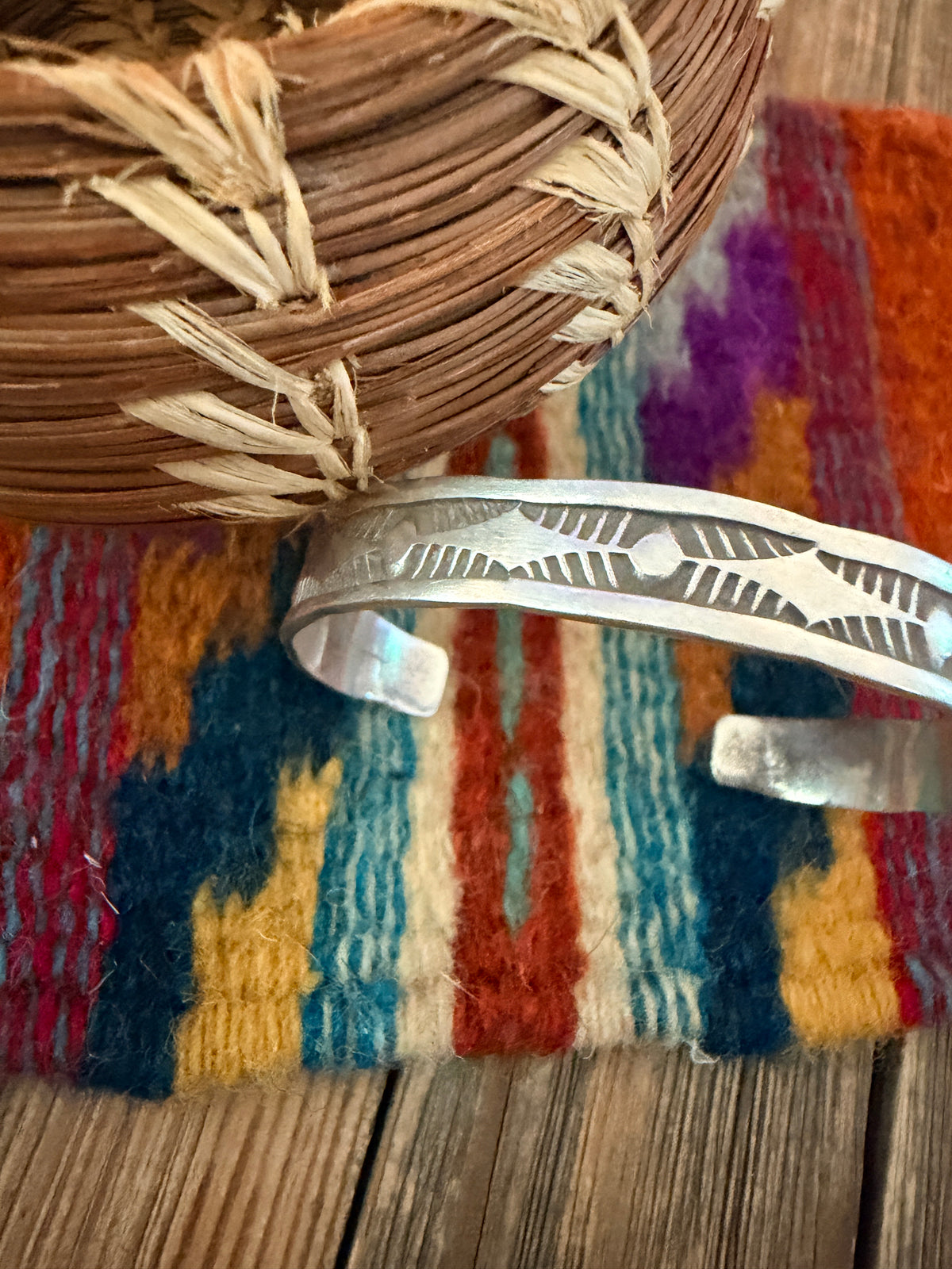 Handcrafted Old Pawn Sterling Silver Cuff Bracelet by Nora Bill