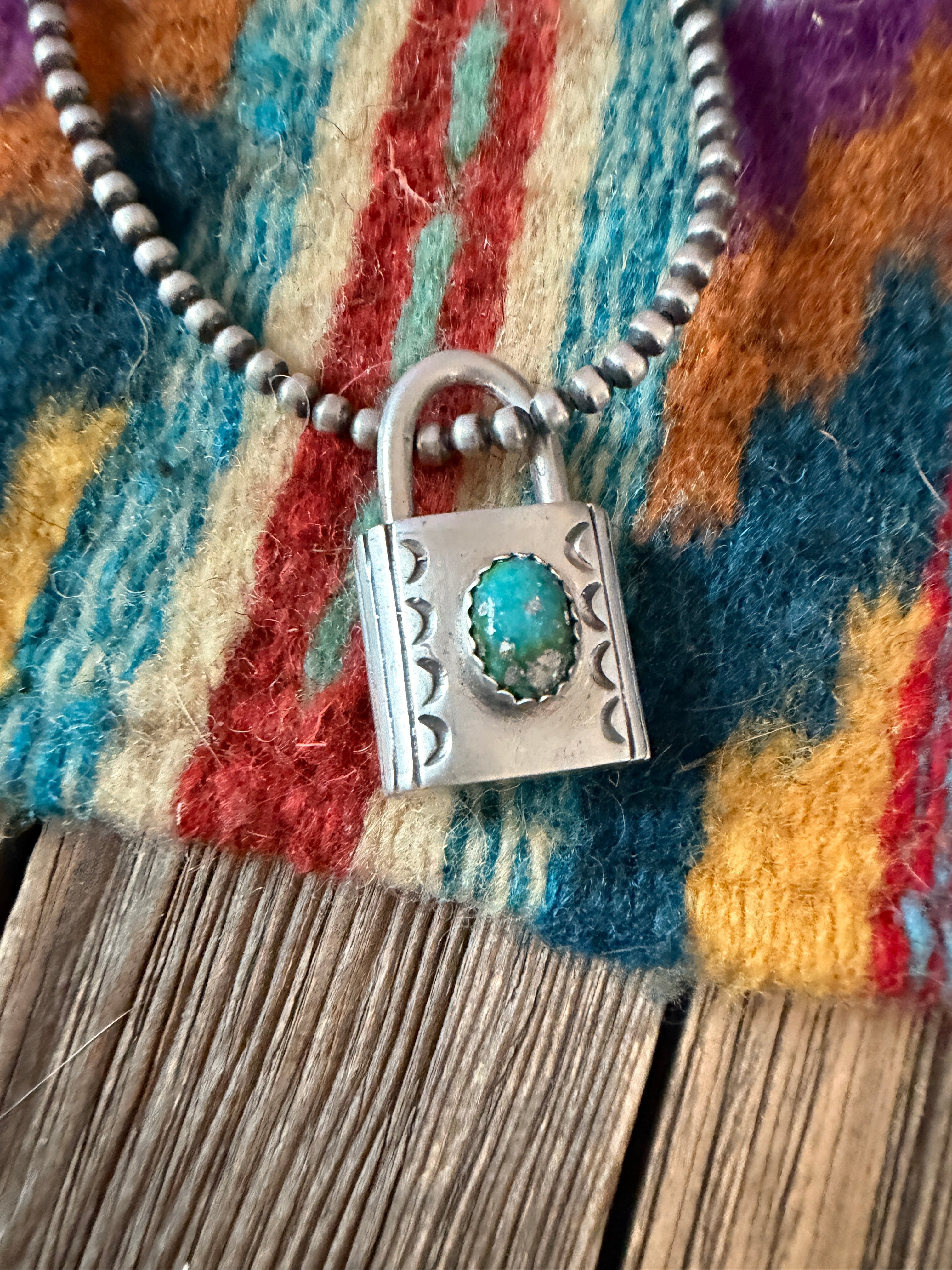 Handcrafted Sterling Silver & Turquoise Locket Pendant