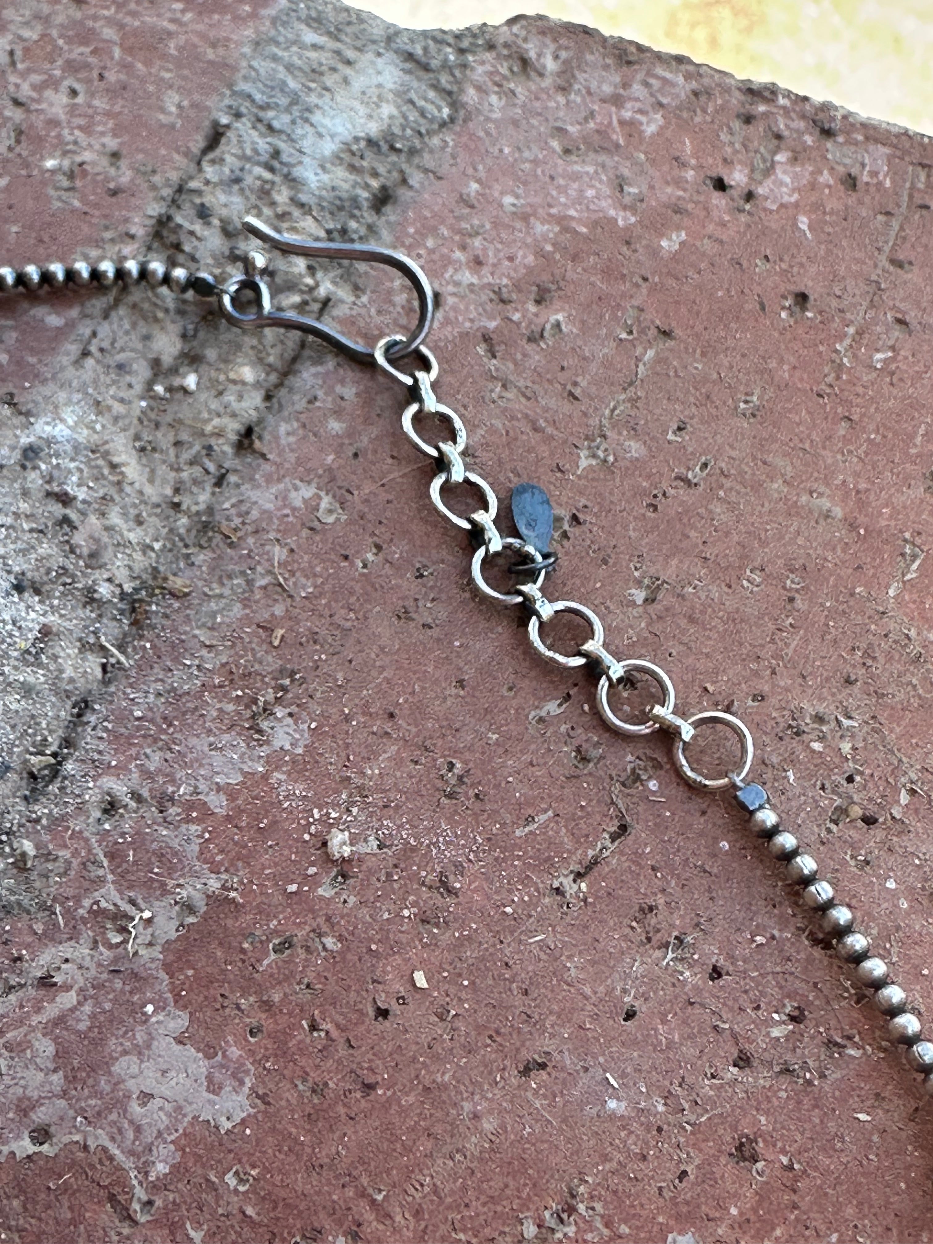 Handmade Graduated Sterling Silver Graduated Bead Beaded Necklace