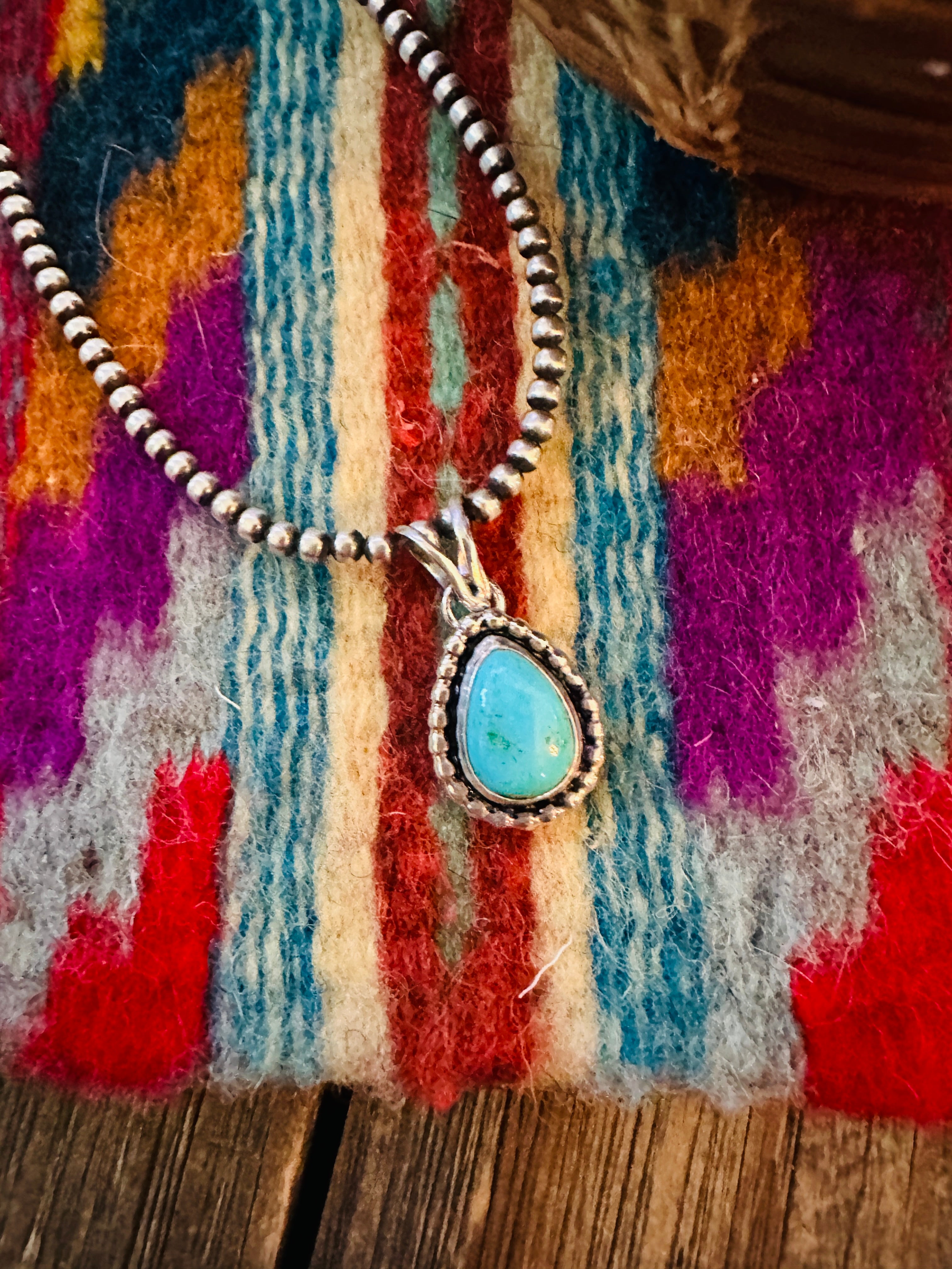 Handcrafted Sterling Silver & Turquoise Pendant