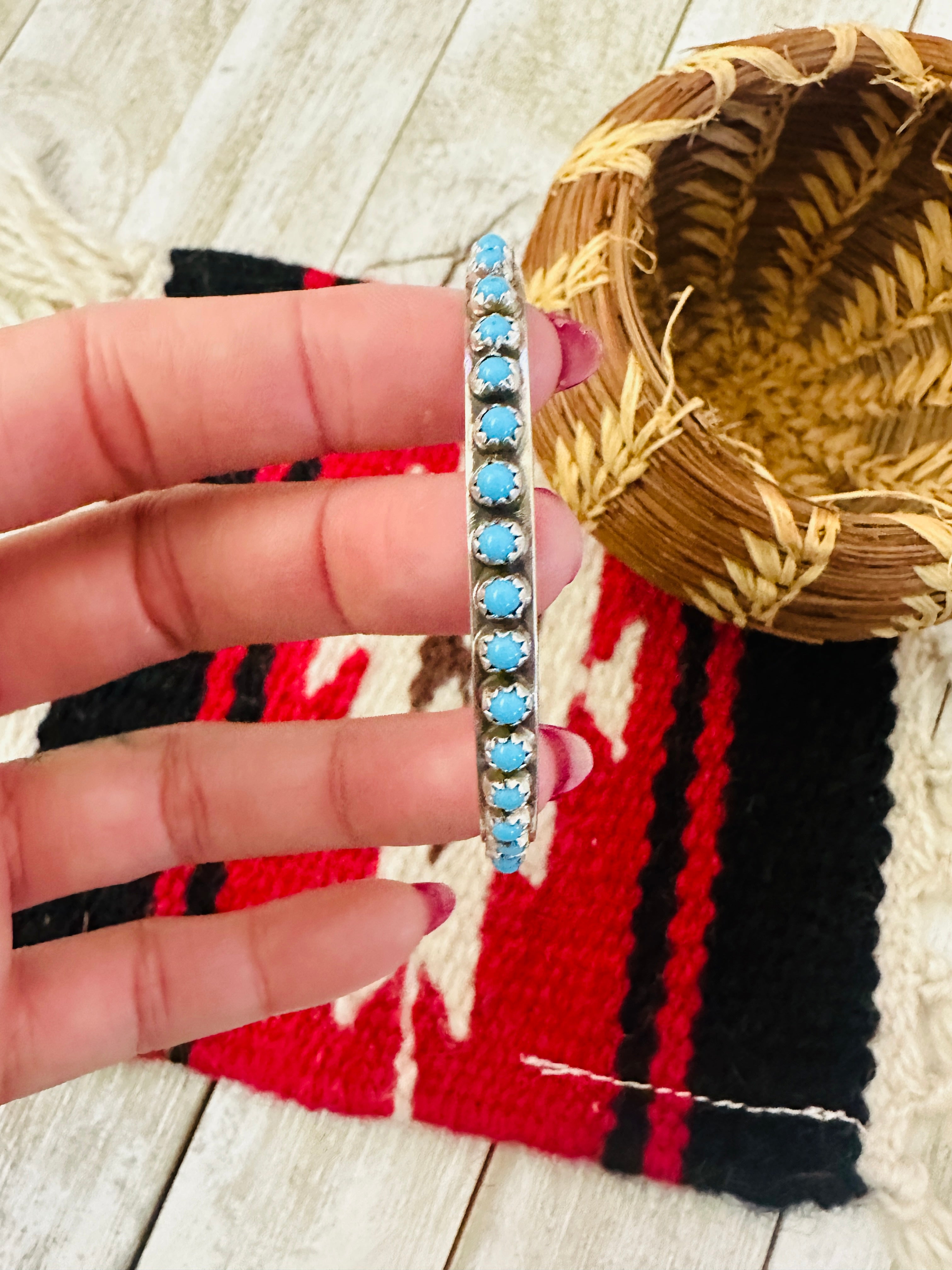 Handcrafted Turquoise & Sterling Silver Cuff Bracelet