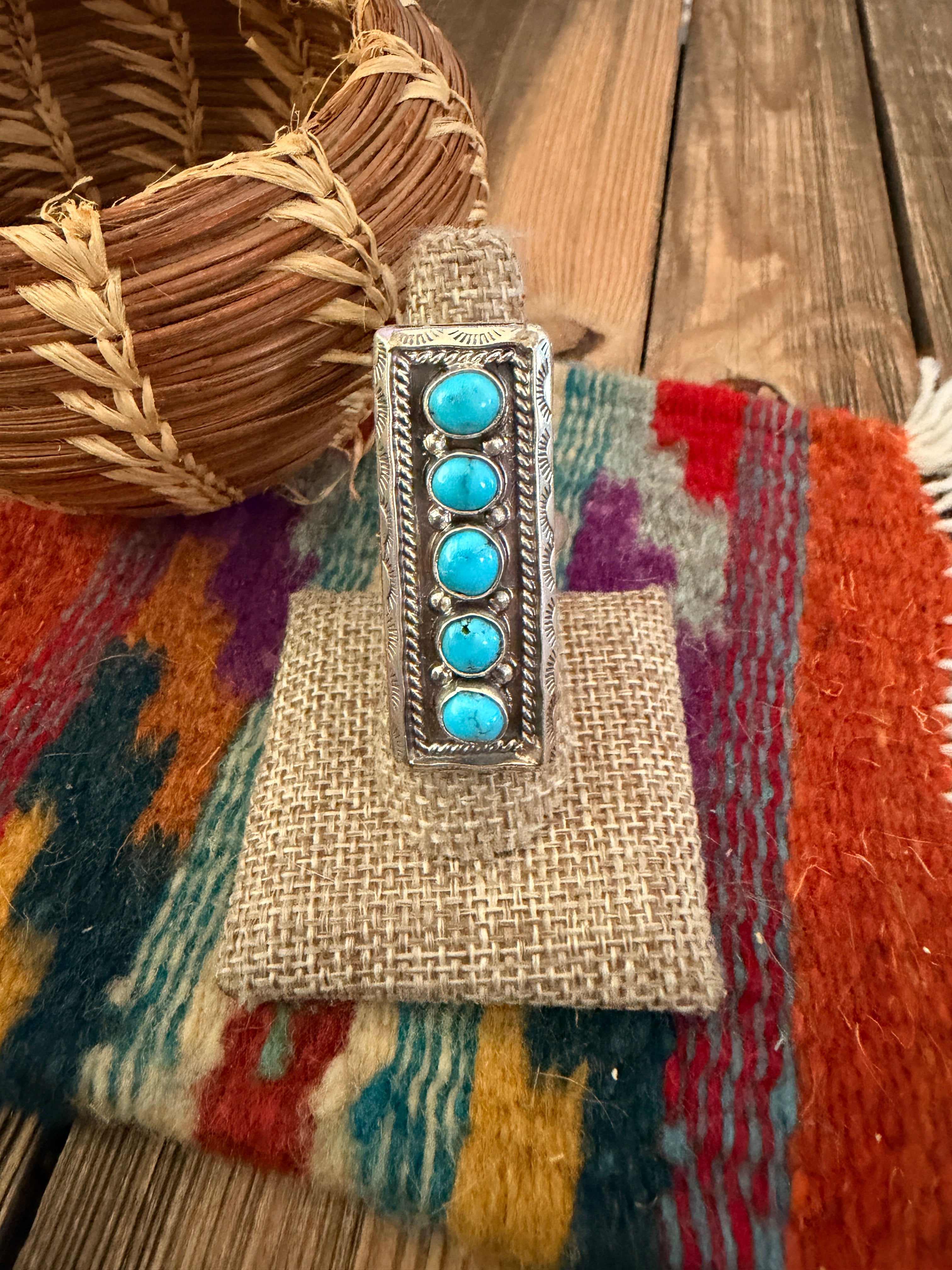 Handcrafted Turquoise & Sterling Silver Adjustable Ring