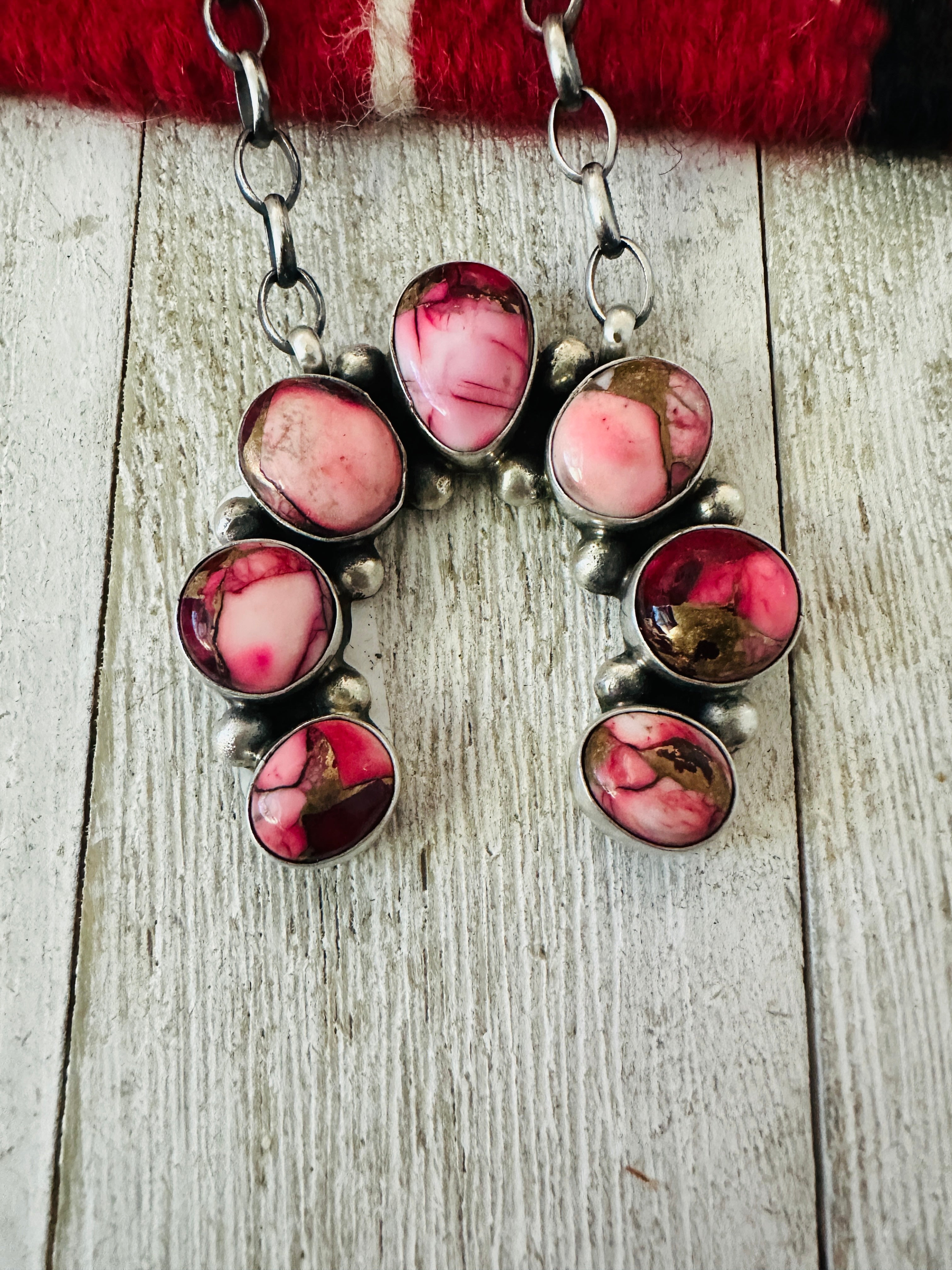 Handcrafted Rose Dahlia & Sterling Silver Naja Necklace