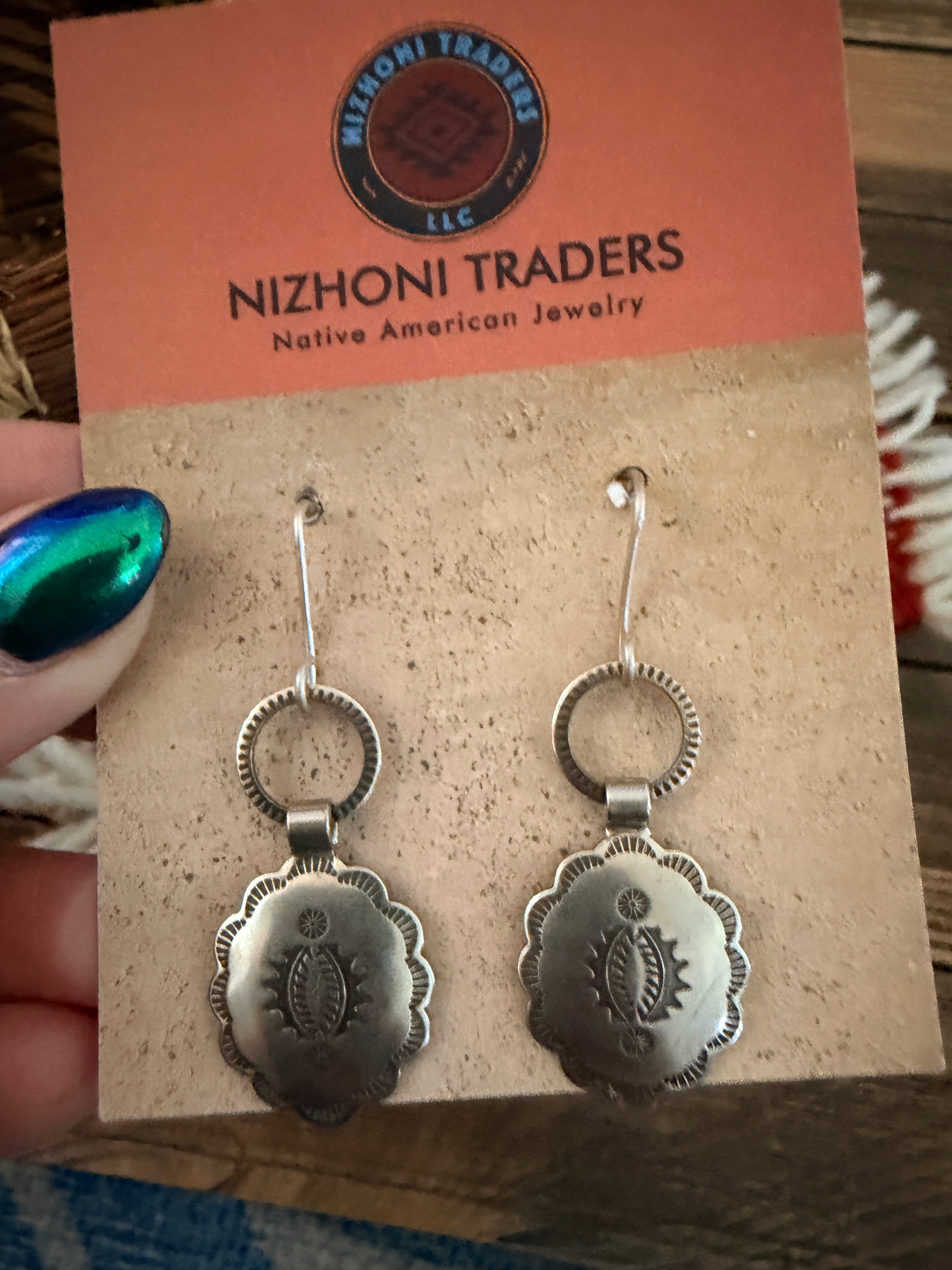 Handcrafted Sterling Silver Concho Dangle Earrings