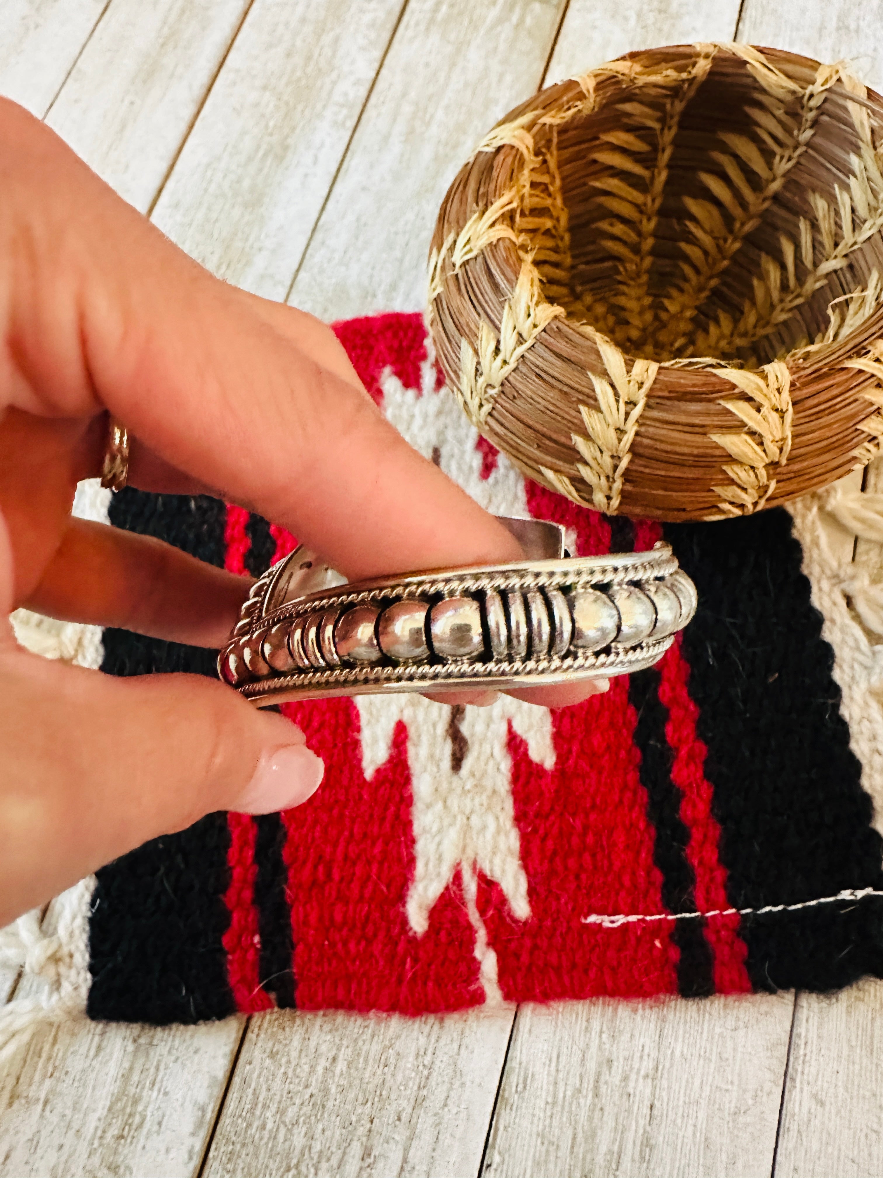 Handcrafted Rolled Sterling Silver Cuff Bracelet